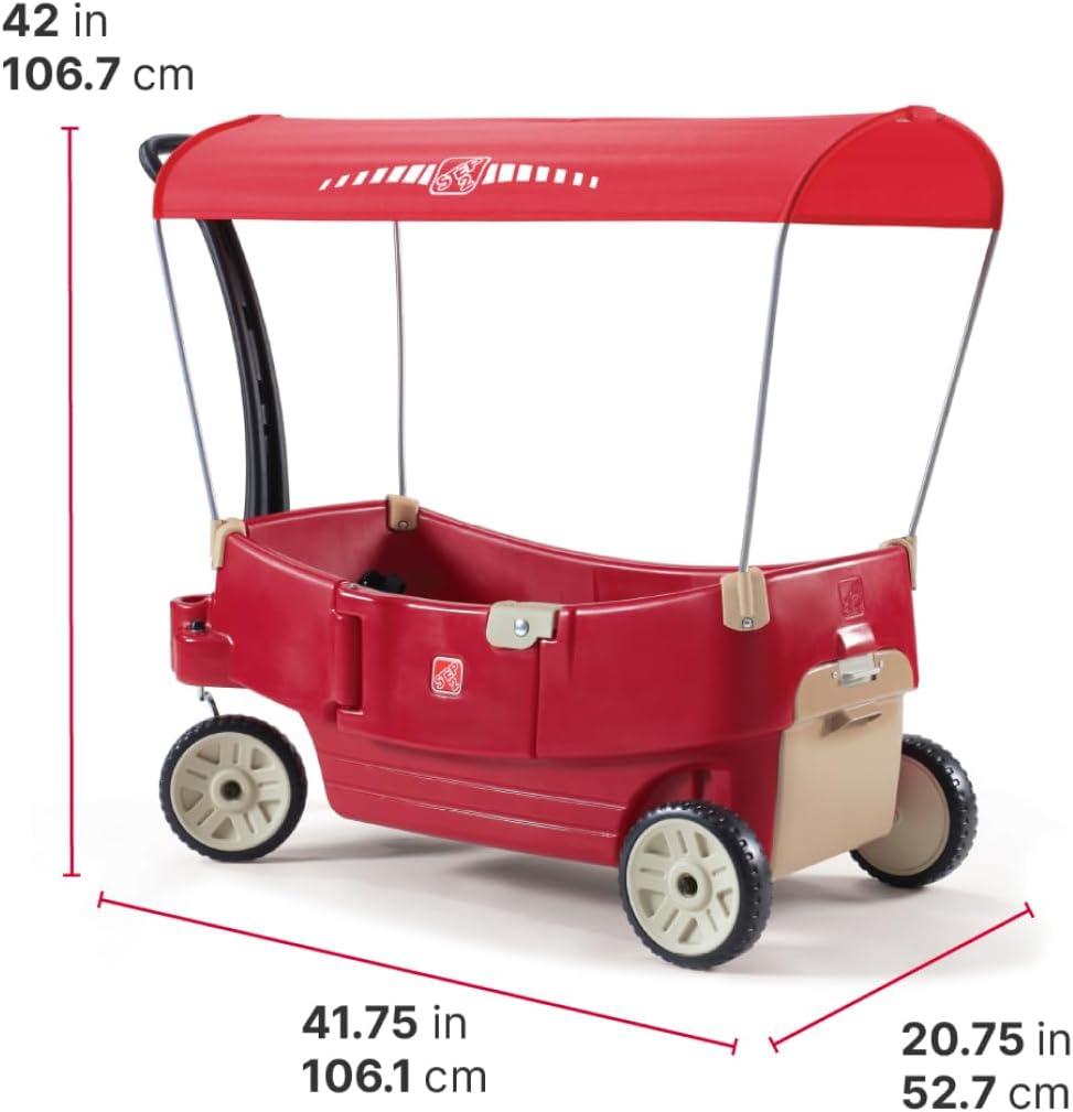 Step2 All Around Canopy Wagon Red Kids Wagon with Canopy