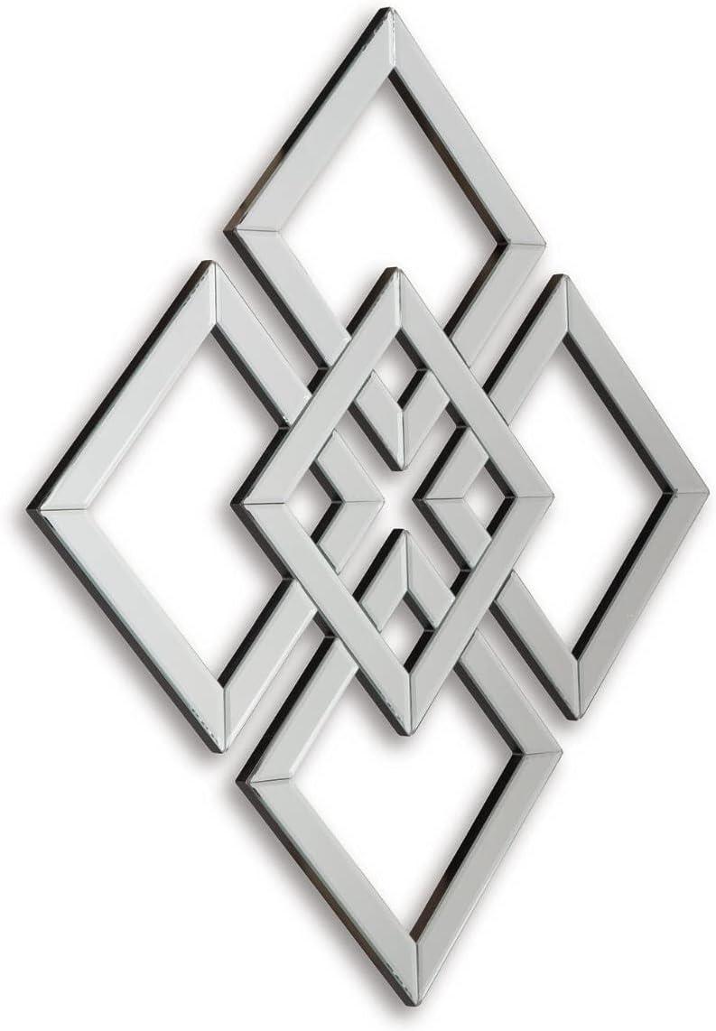 Quinnley 24" Silver Geometric Contemporary Accent Mirror