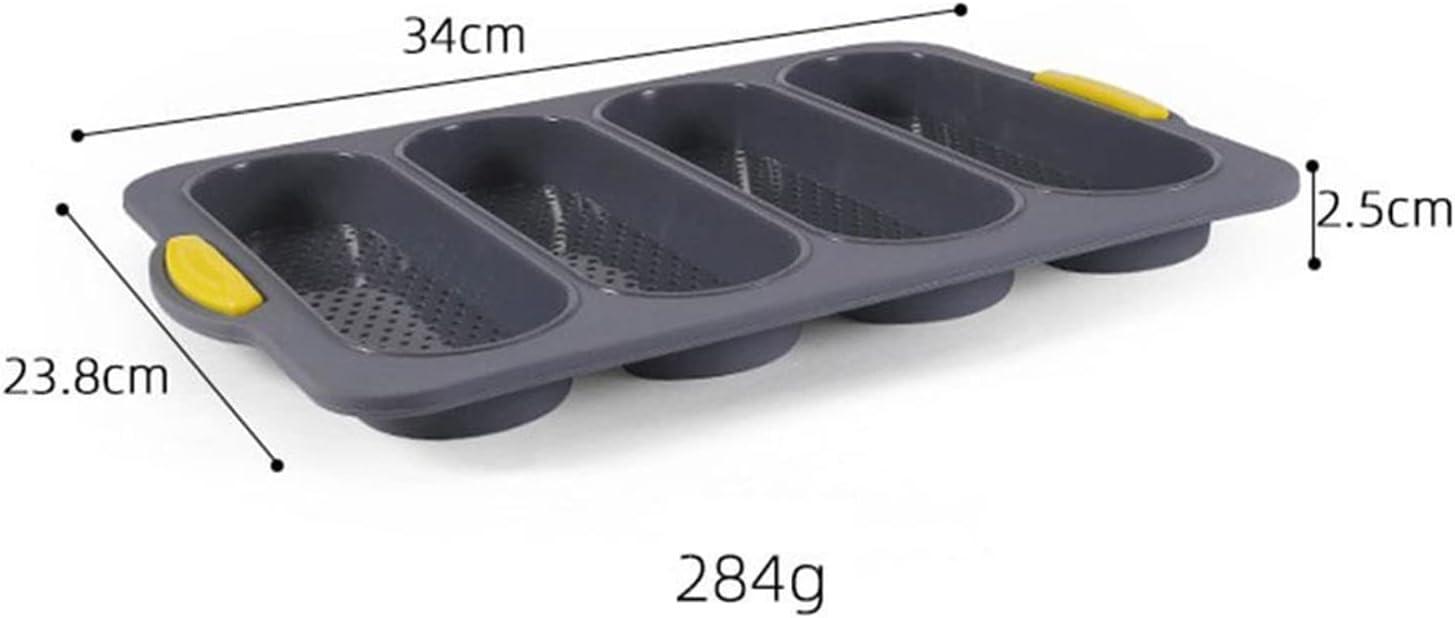 Rectangular Nonstick Silicone Four-Hole Bread Loaf Pan