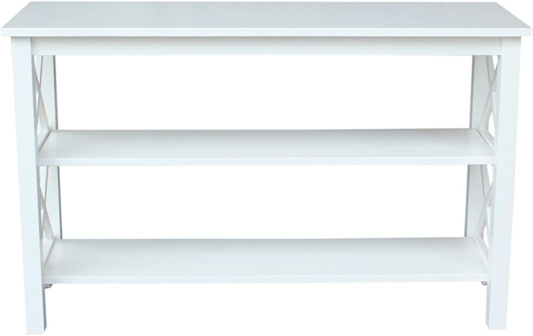 Hampton Console Table White - International Concepts: Hardwood Entryway Table with Fixed Shelves