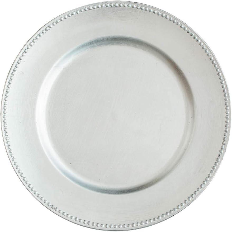Richland Beaded Charger Plate 13" White Set of 12