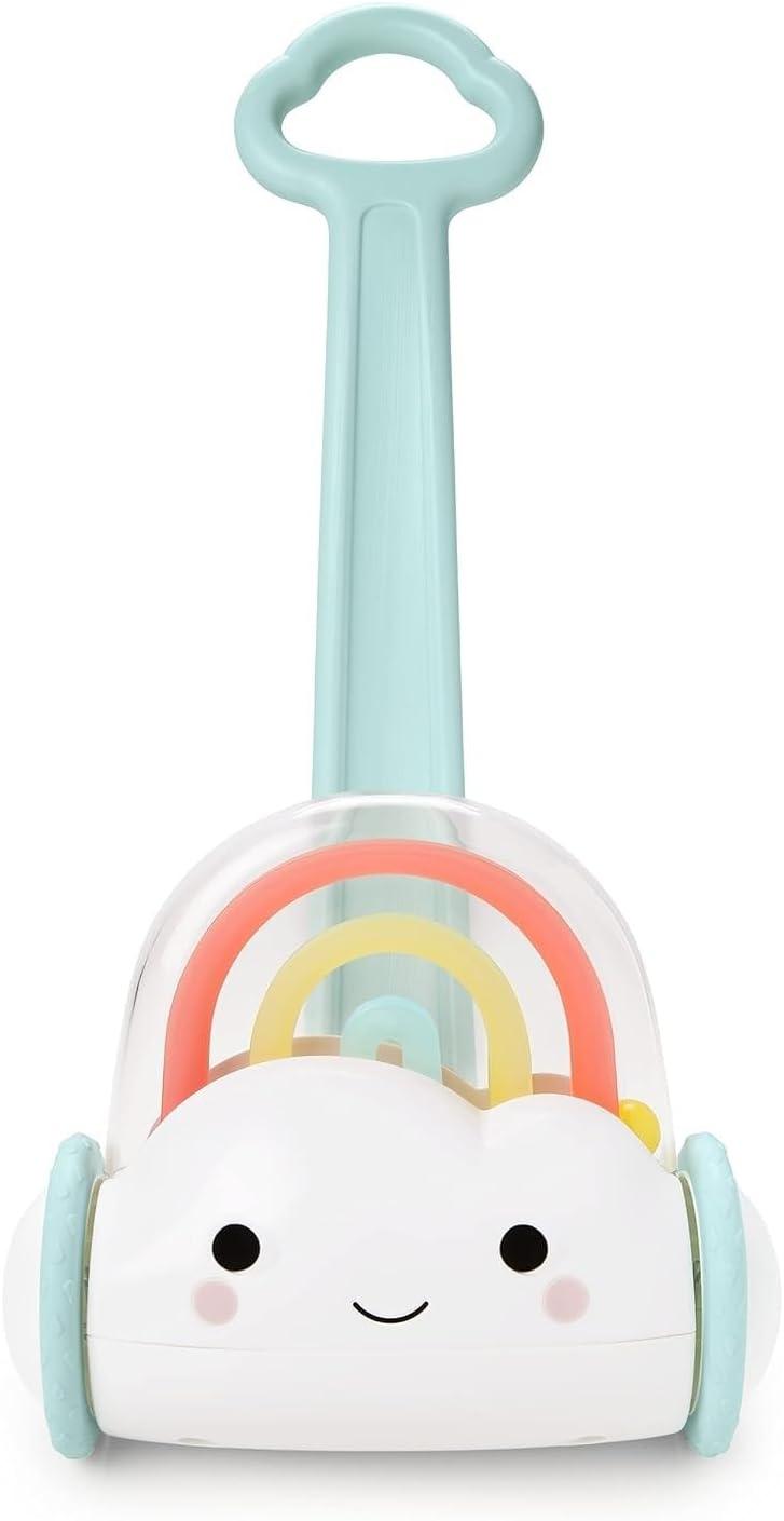 Silver Lining Cloud Rainbow Baby Push Toy with Popping Balls