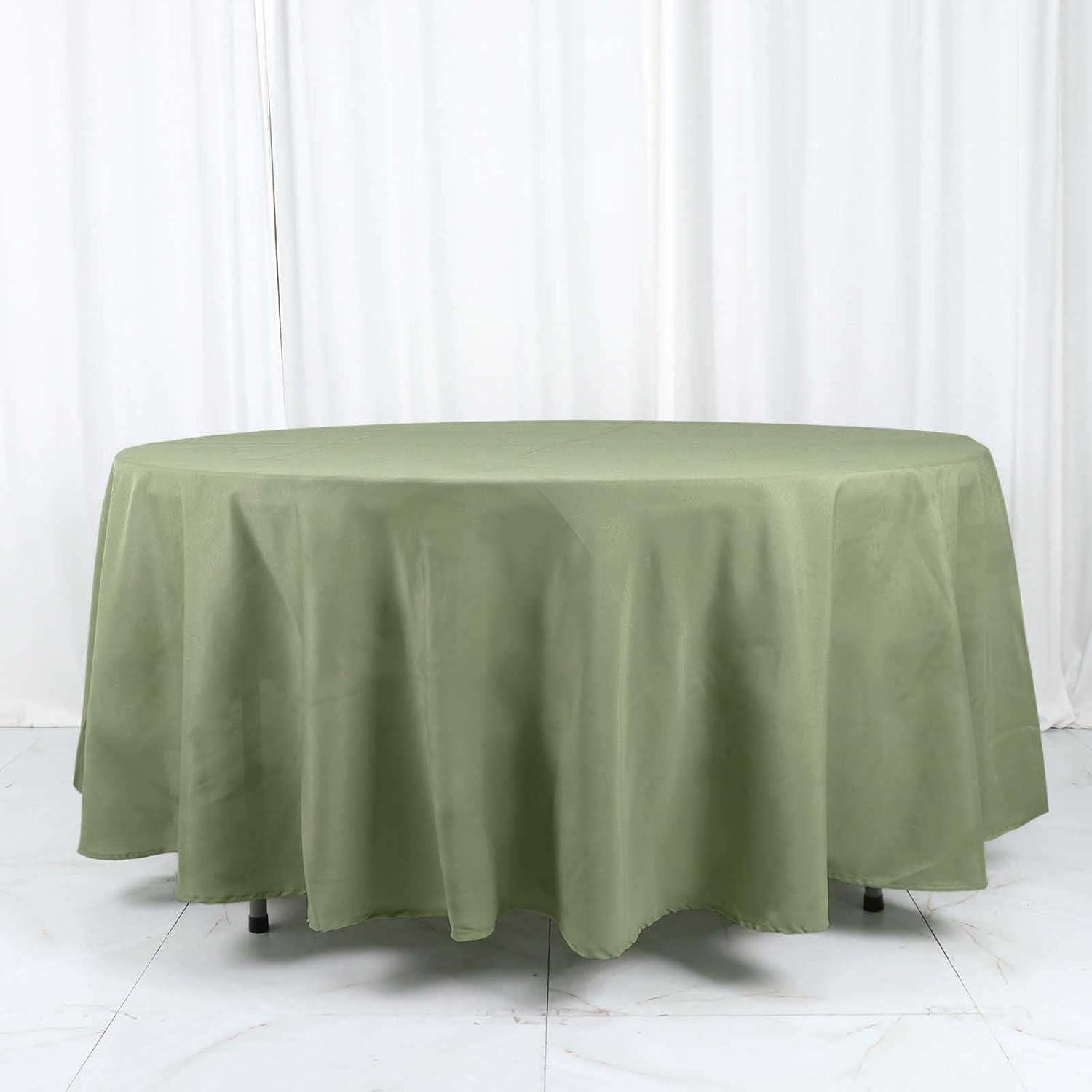 BalsaCircle 108" Round Polyester Tablecloth Wedding Table Linens Eucalyptus Green
