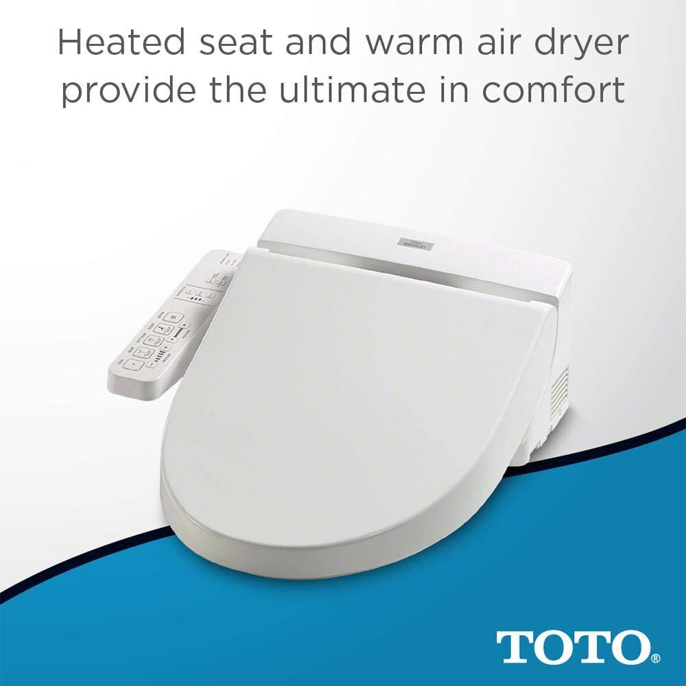 TOTO WASHLET C100 Electronic Bidet Toilet Seat with PREMIST, Rnd,White