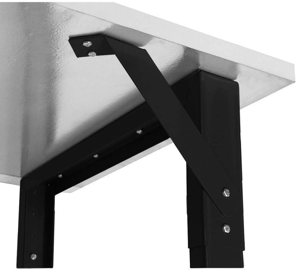 Garage Workbench Table Frame Leg - Right Side - 20" Depth - Black - 29" to 35" Height Adjustable