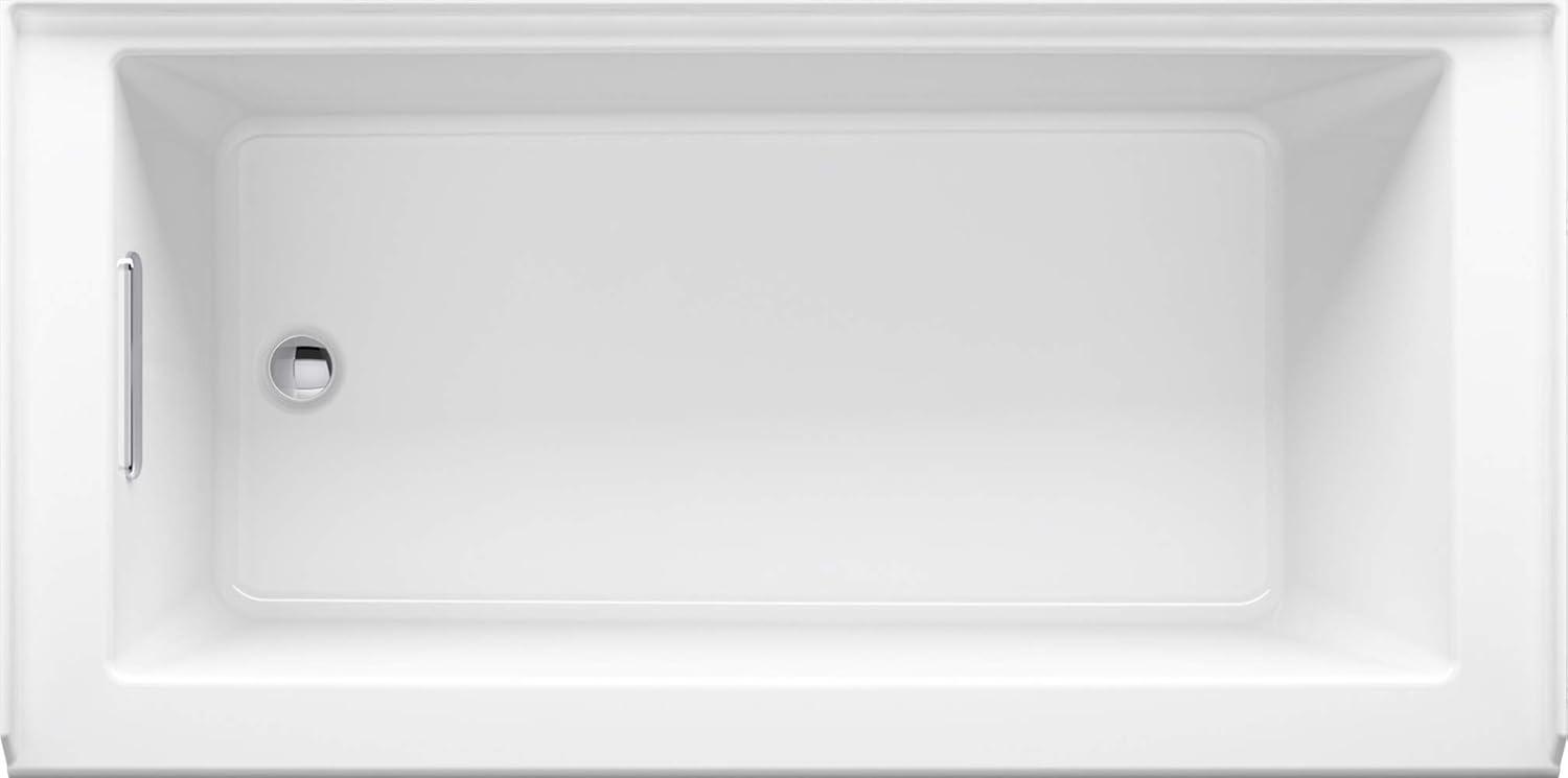 Underscore® 60" x 30" Rectangular Alcove Soaking Bathtub with Slotted Overflow and Integral Apron