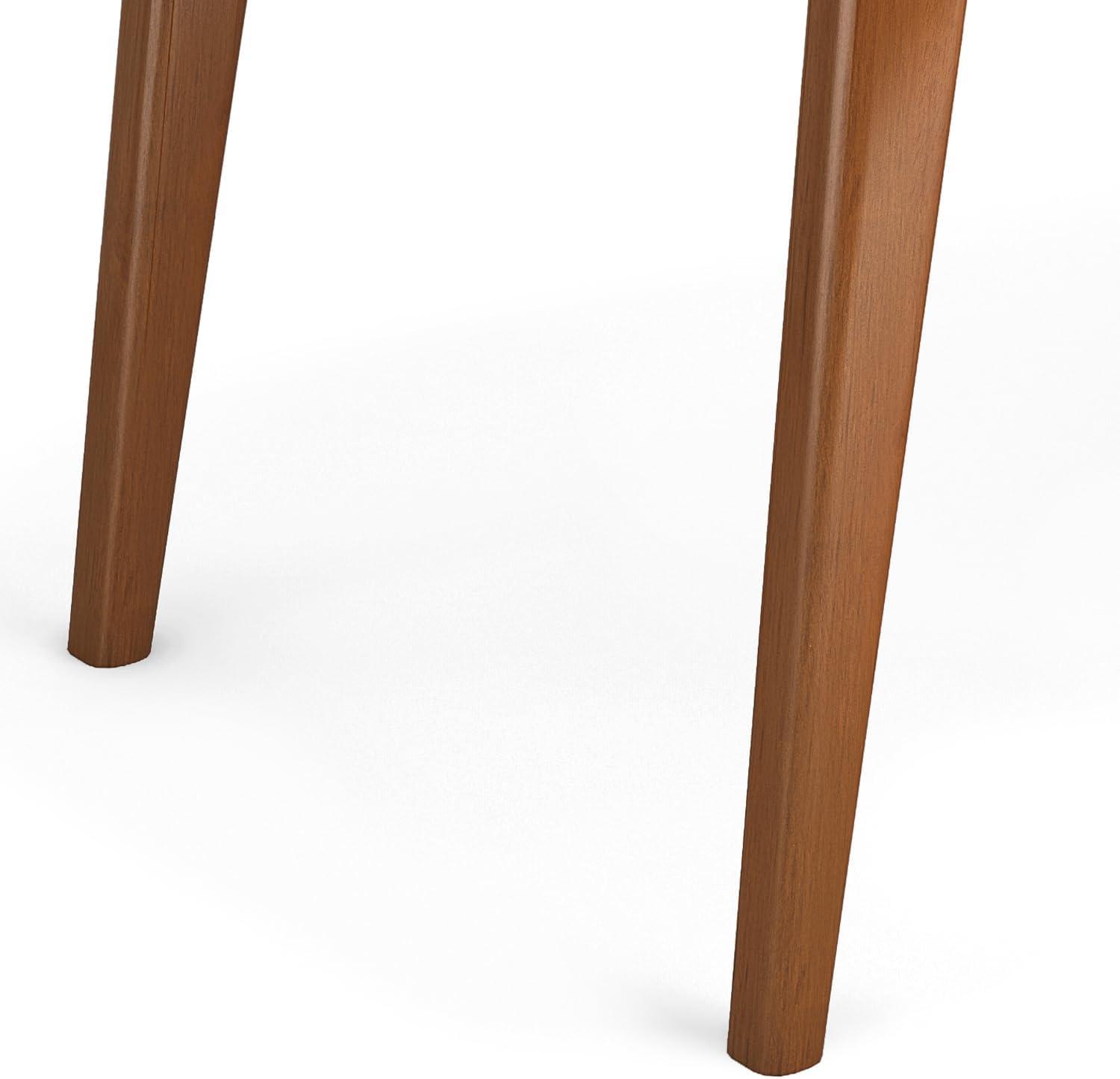 Simpli Home Draper 66"W Solid Wood Mid-Century Modern Rectangle Dining Table, Seats 6