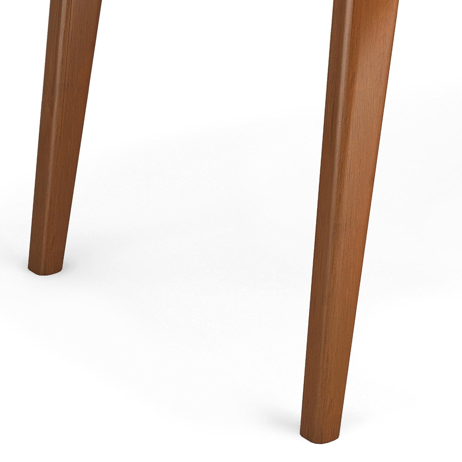 Simpli Home Draper 66"W Solid Wood Mid-Century Modern Rectangle Dining Table, Seats 6