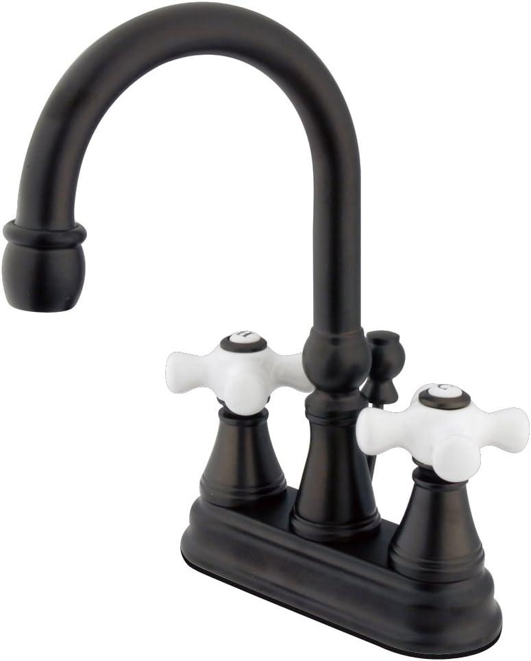 Centerset Bathroom Faucet with Double Cross Handles