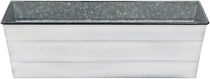 9.5" x 24" x 7.5" Galvanized Steel Flower Box Planter Cape Cod White - ACHLA Designs