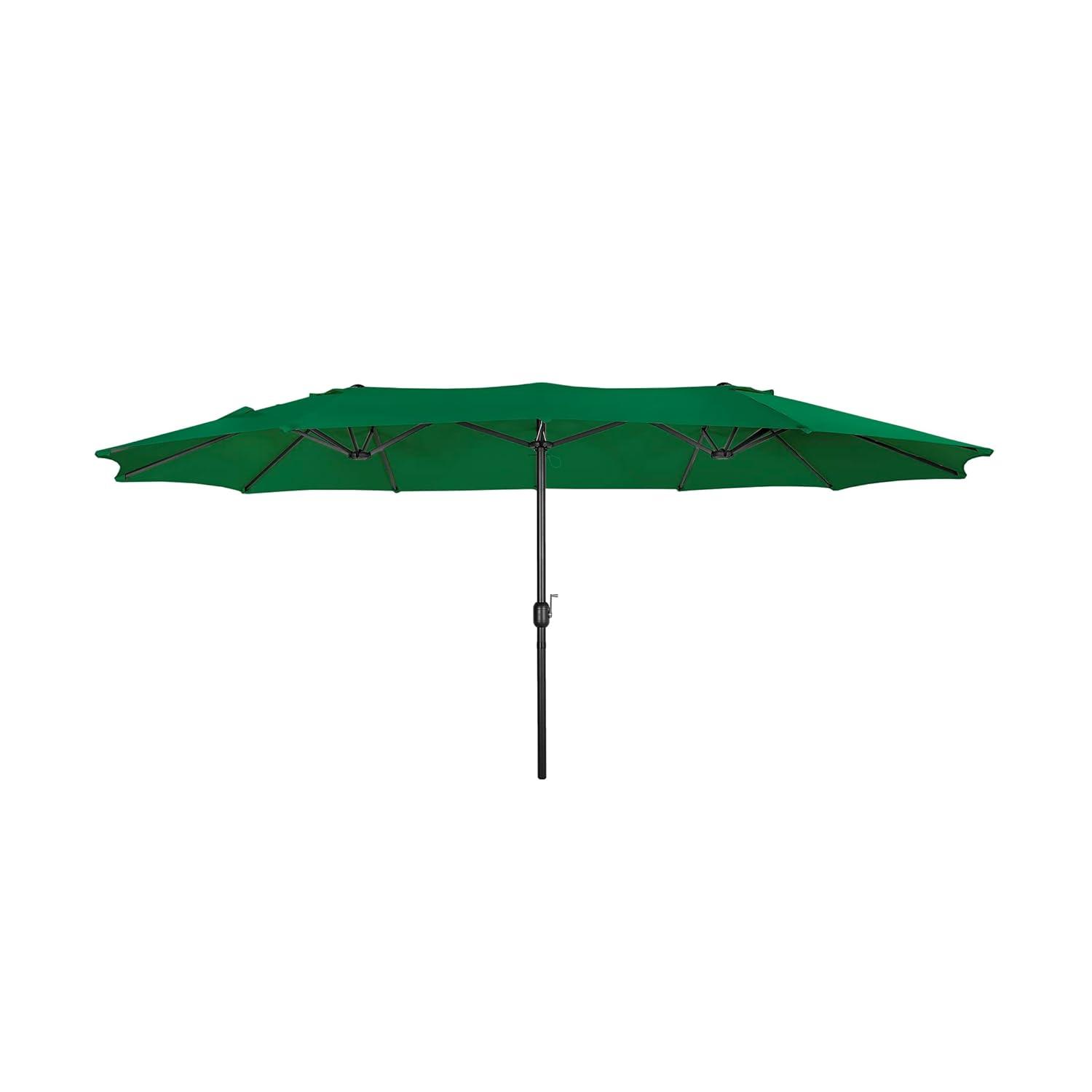 WestinTrends 15 x 9 Ft Double Sided Outdoor Twin Patio Market Table Umbrella, Beige