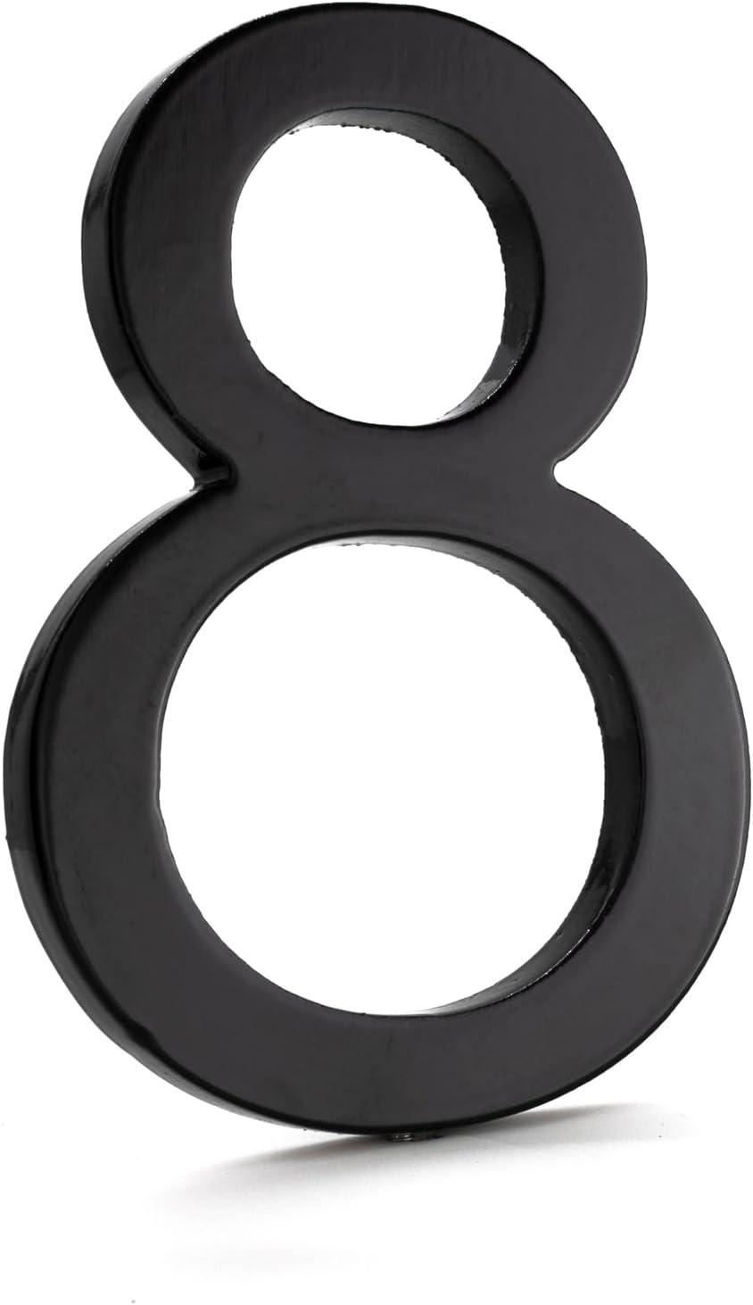 16 Inch Black Aluminum Floating House Number 8