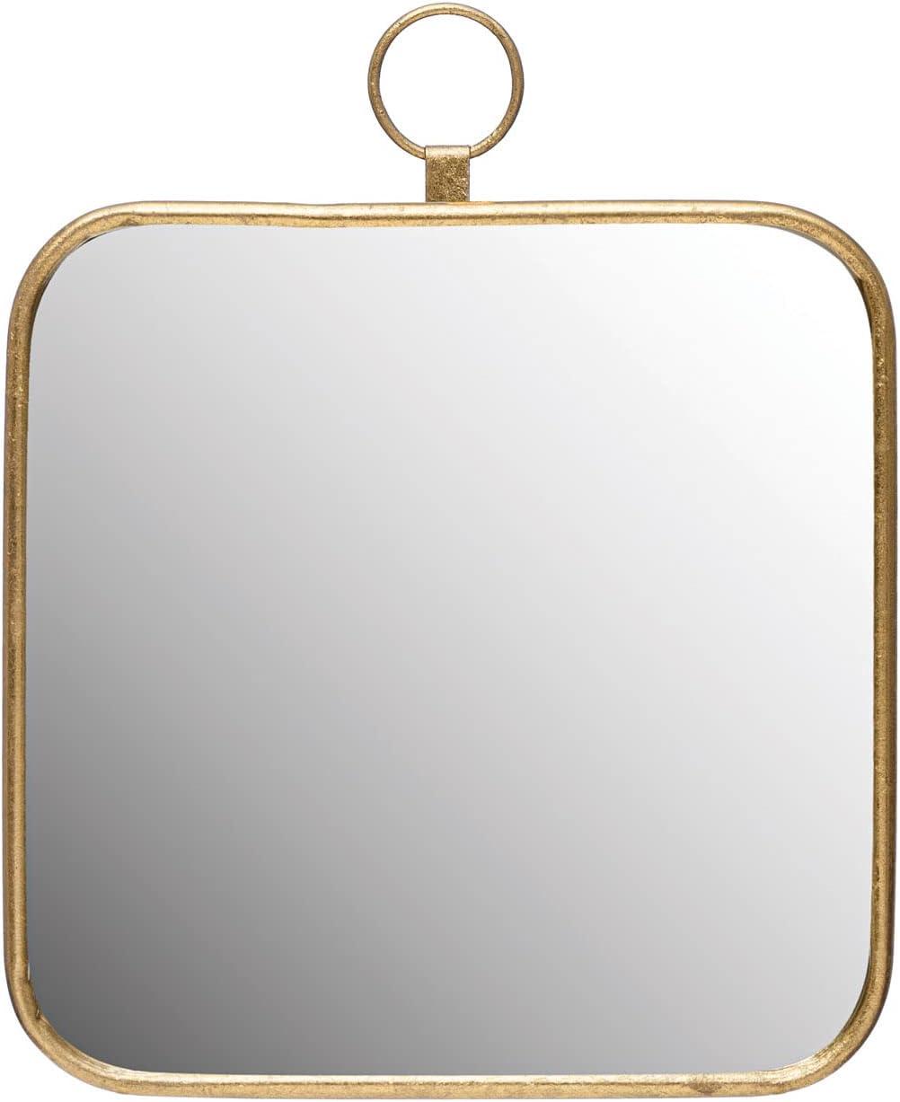 Metal Framed Wall Mirror Gold - Storied Home: Rounded Edge, Iron & MDF, 15.75"L x 19.75"H