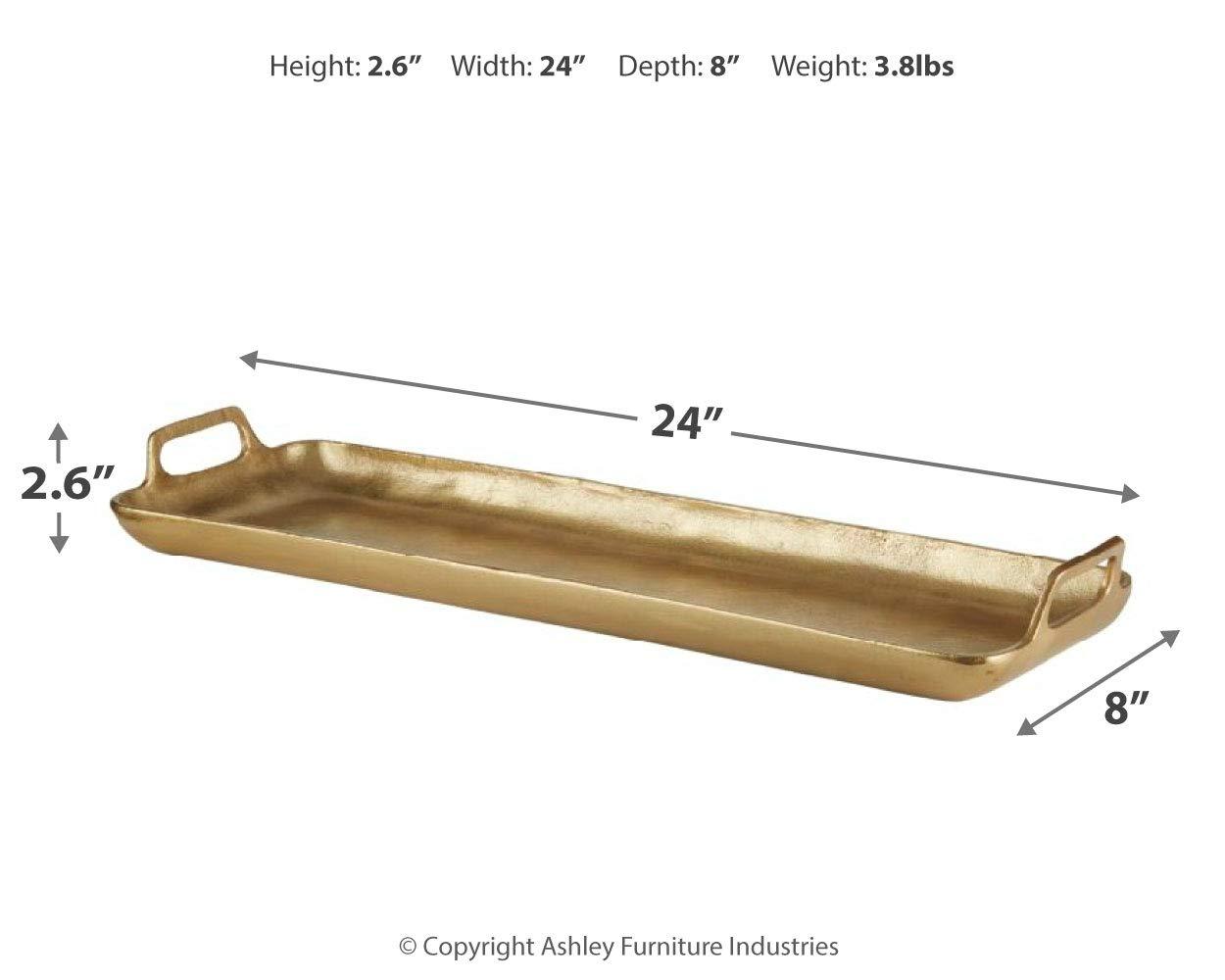 Posy Contemporary Gold Cast Aluminum Decorative Tray