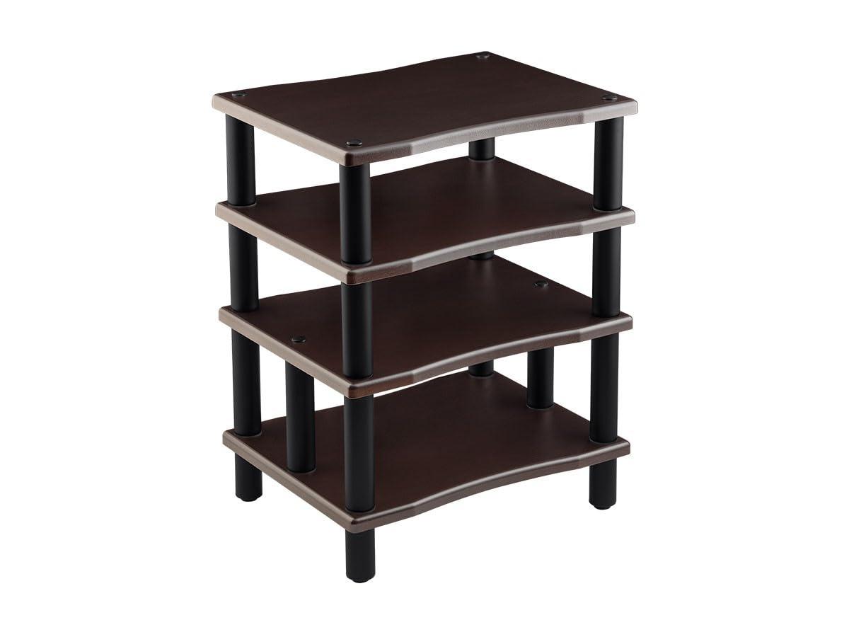 Monolith 4 Tier Audio Stand XL - Espresso, Open Air Design, Each Shelf Supports Up to 75 lbs., Perfect Way to Organize AV Components