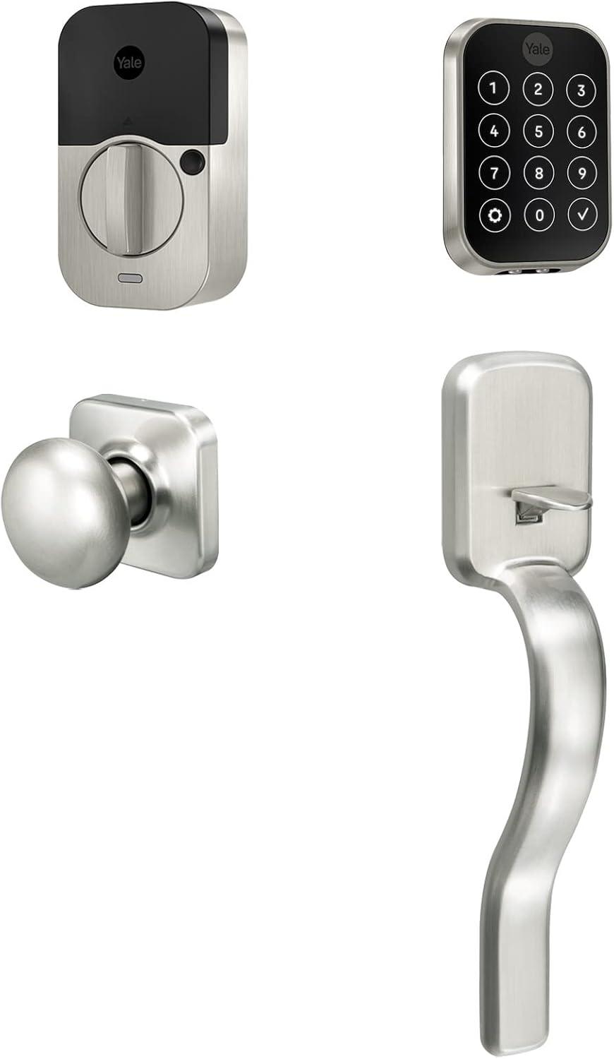 Satin Nickel Wi-Fi Bluetooth Electronic Deadbolt with Touchscreen Keypad