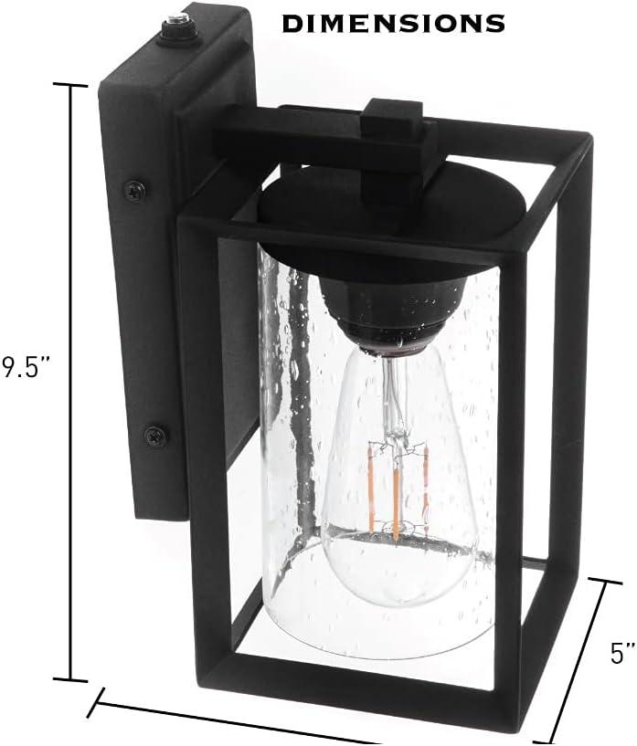 Landia Home Outdoor Wall Lantern - Wall Mounted Sconce Light, Dusk to Dawn Photocell Sensor, ETL Listed