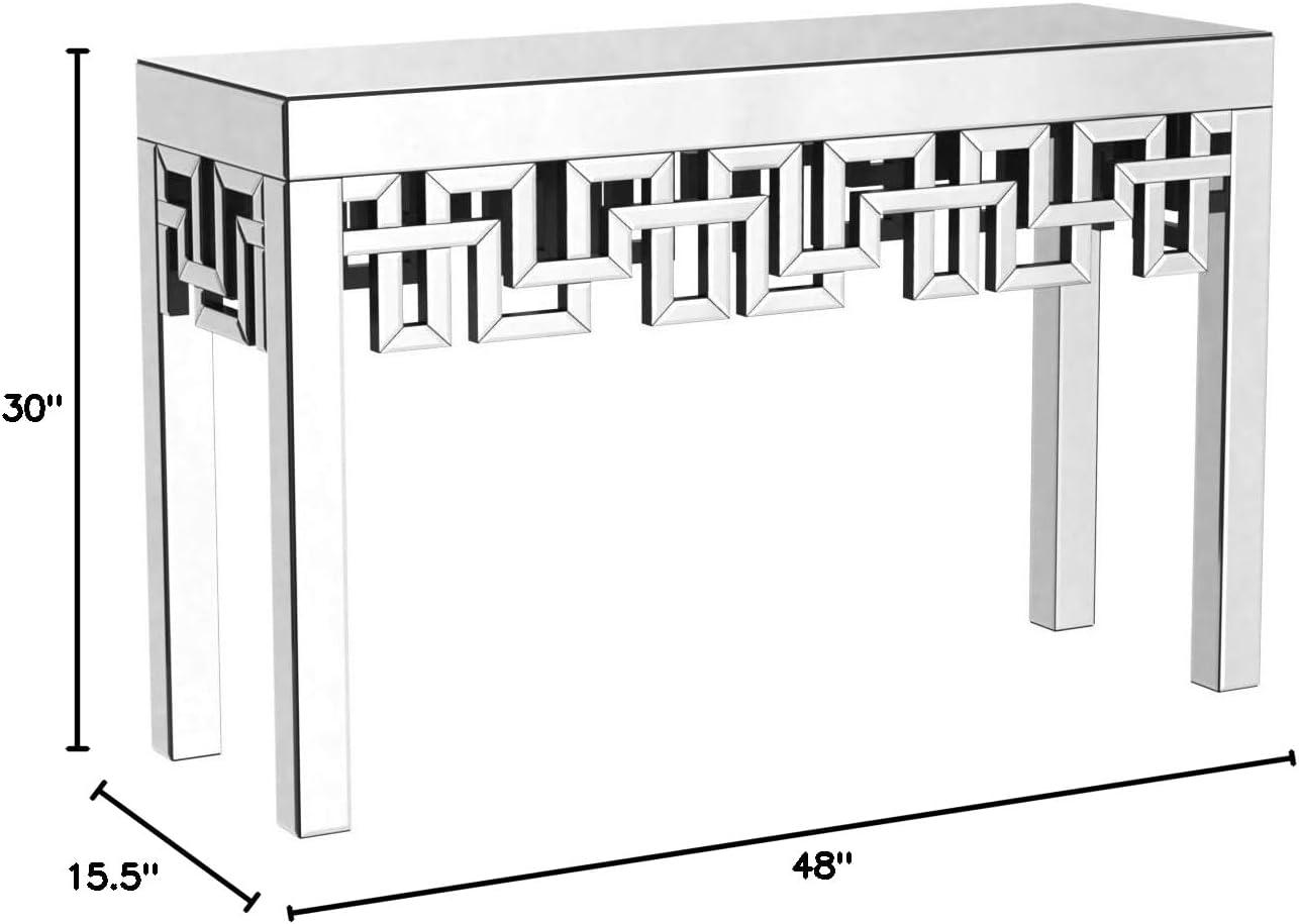 Meridian Furniture Aria Mirrored Geometric Designed Console Table