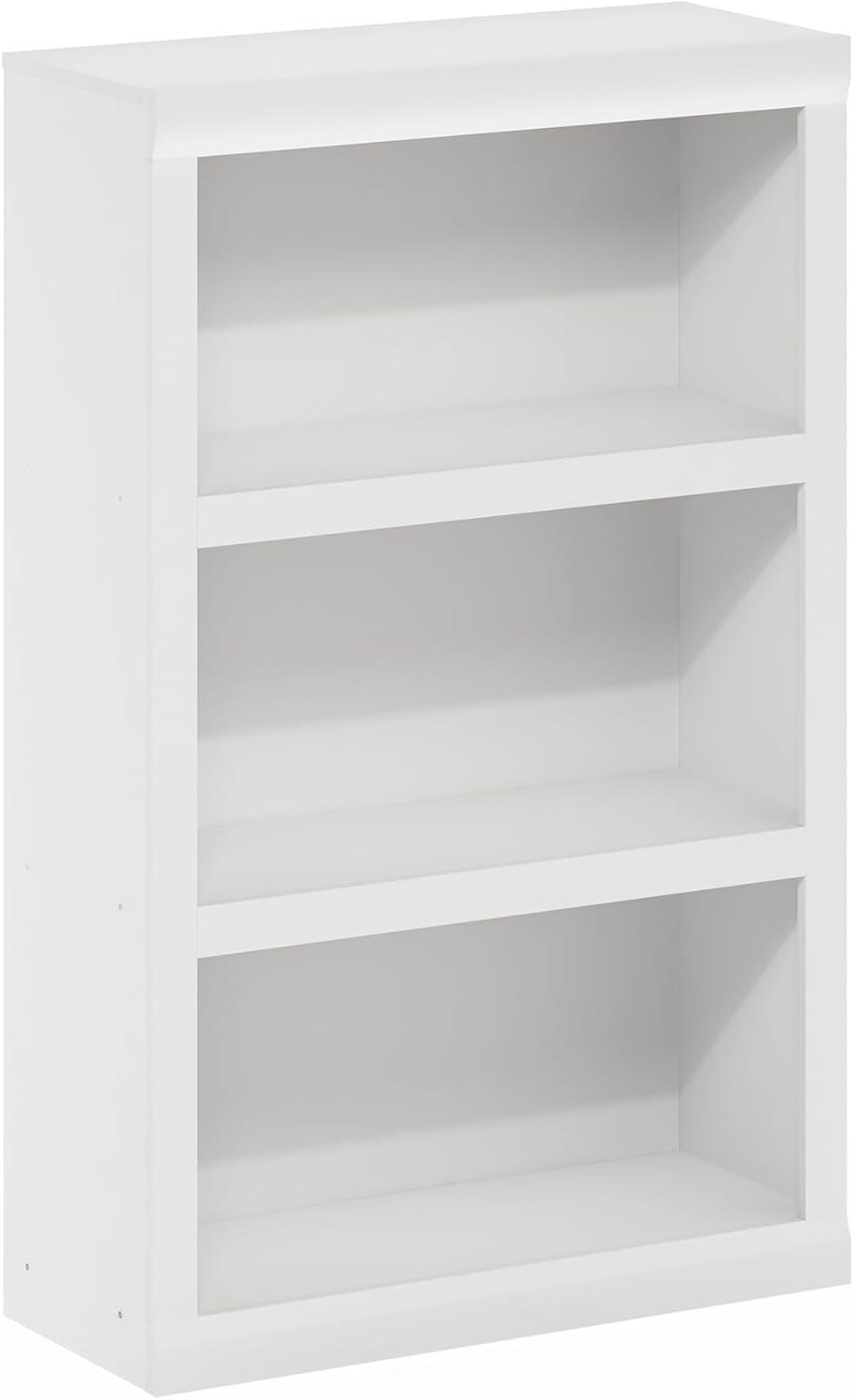 Furinno Rail 3-Tier Open Shelf Bookcase, White