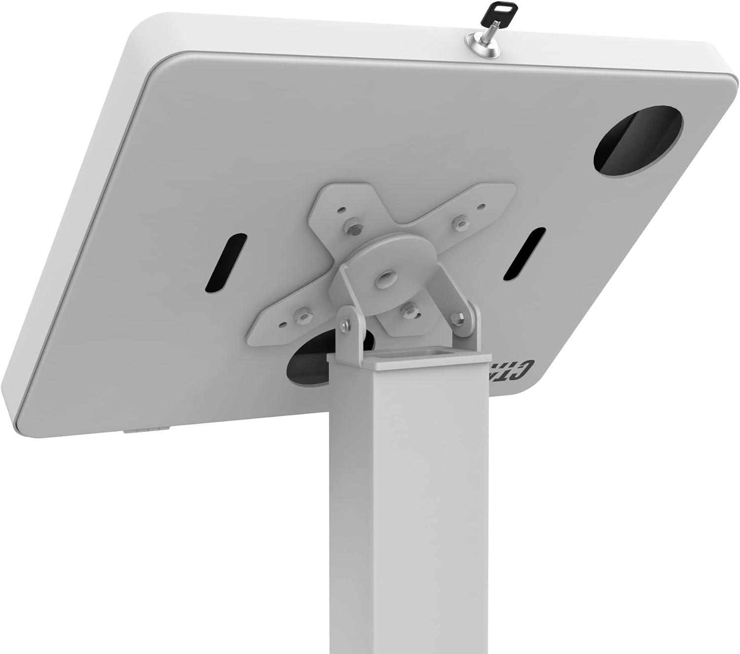 CTA Digital Floor Stand with Security Enclosure for 9.7"-11" Tablets White