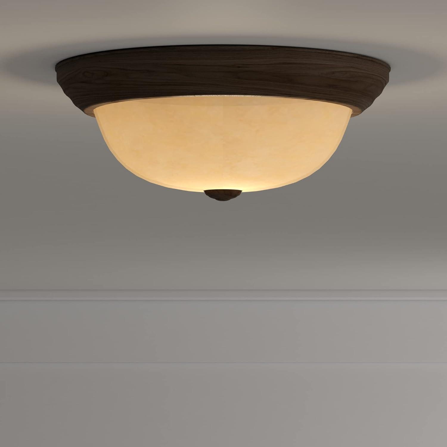 Designers Fountain 11 inch 2-Light Warm Mahogany Flush Mount Ceiling Light, 1257S-WM-AM