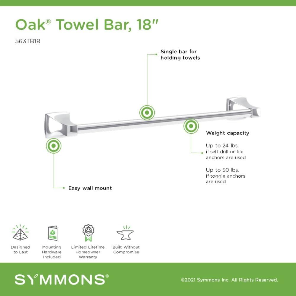 Oak Wall Mounted Bathroom Towel Bar with Installation Hardware