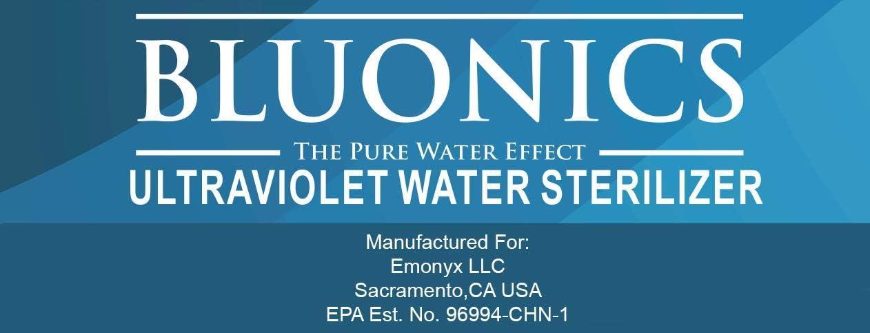 BLUONICS 12 pc Replacement Water Filter Set for Our 4 Stage UV Under Sink Filter System. Sediment Carbon Block GAC UV Bulb