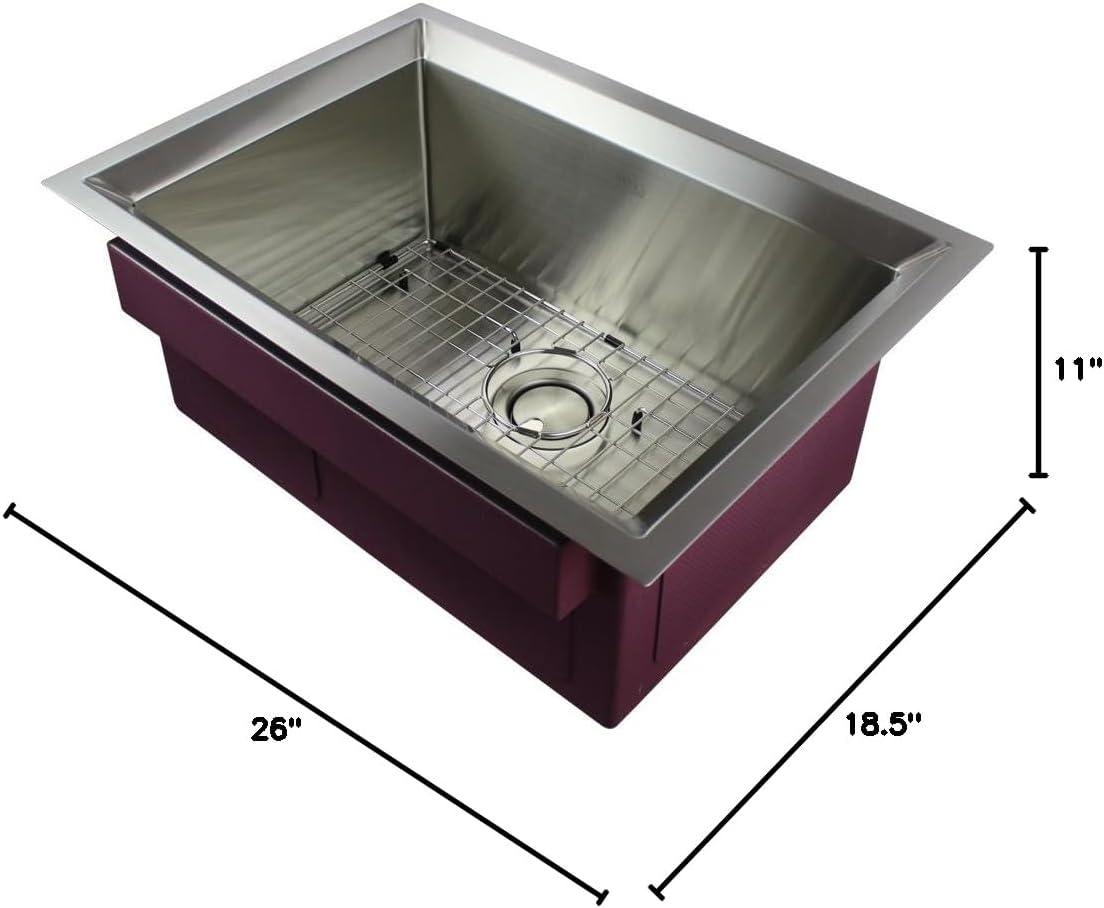 Studio 26'' L Undermount Single Bowl Stainless Steel Kitchen Sink