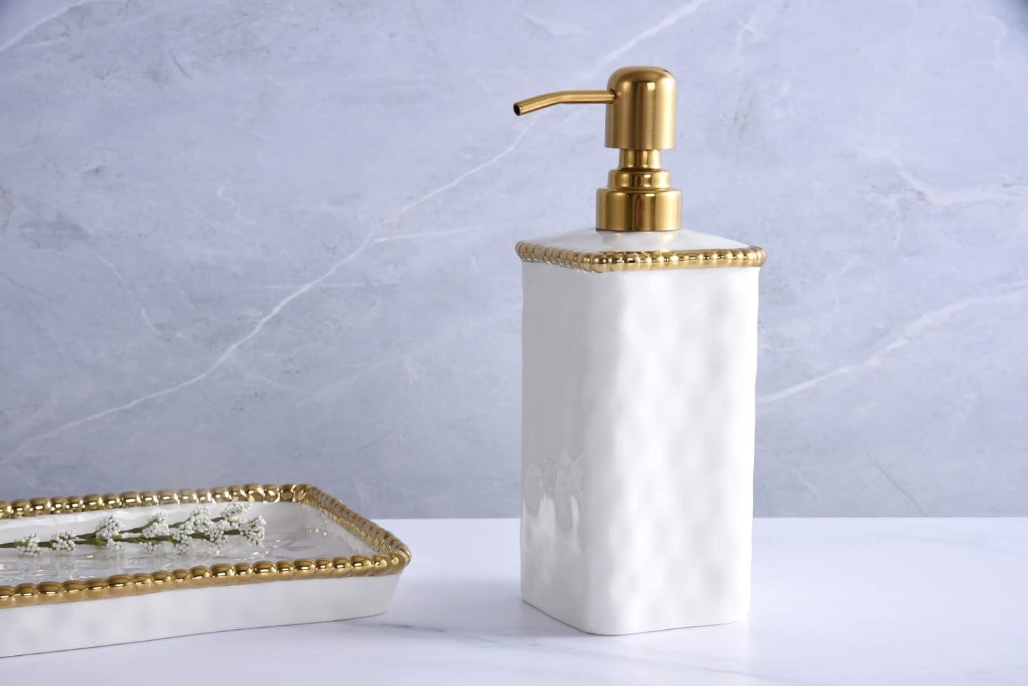 Pampa Bay Vanity Accessories with Gold Beads Soap Pump