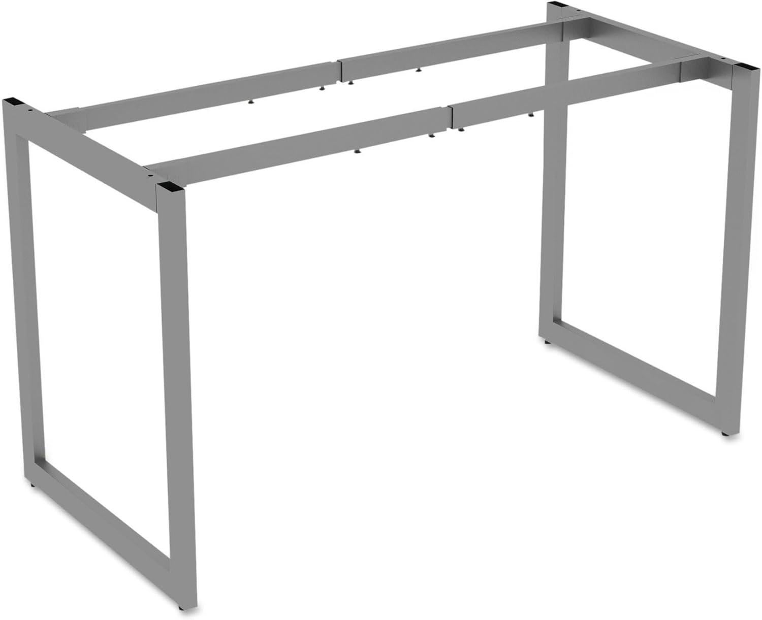 Alera Open Office Desk Series Adjustable O-Leg Desk Base, 47.25 to 70.78w x 23.63d x 28.5h, Silver