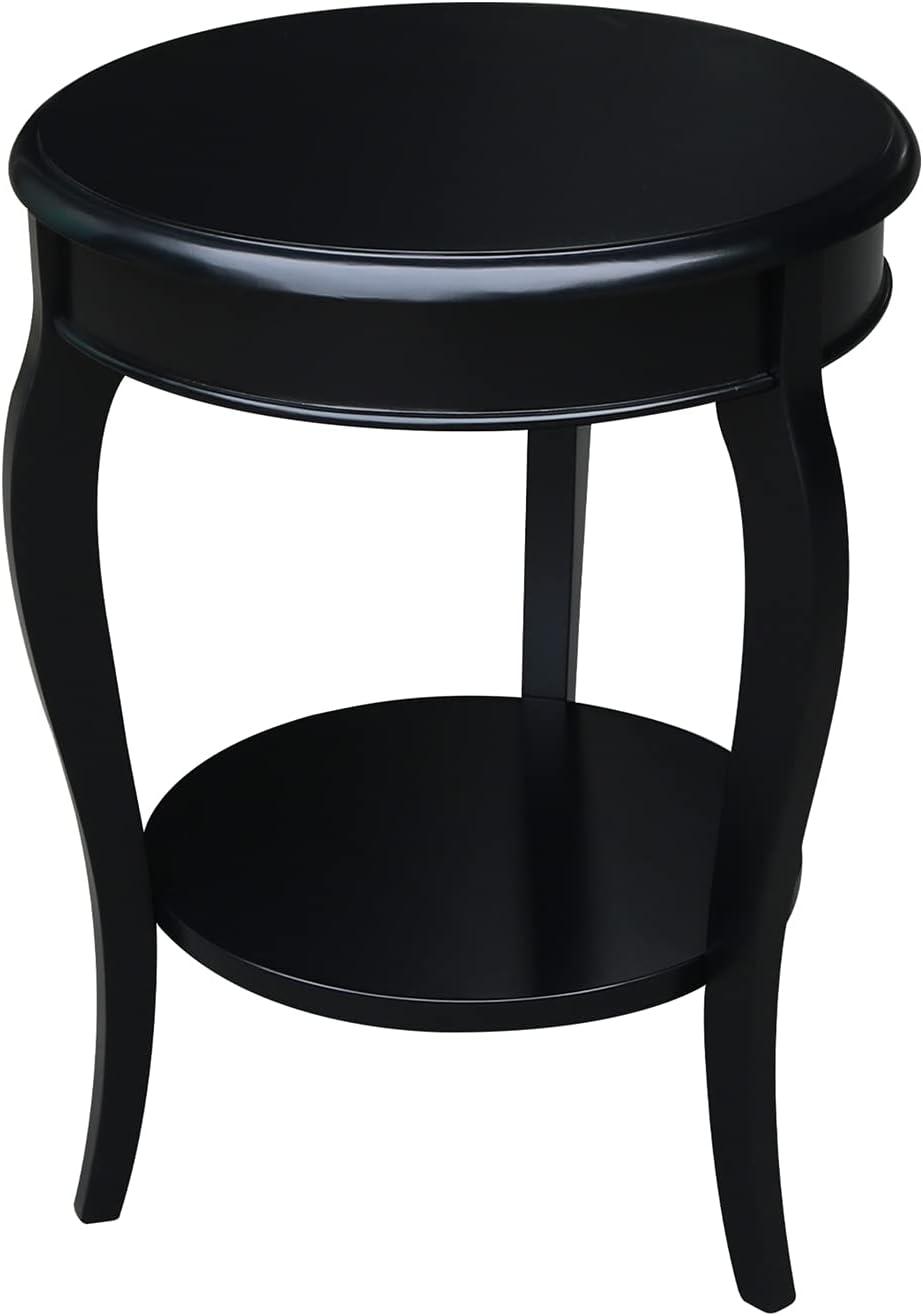 Cambria 25'' Black Solid Parawood Round End Table