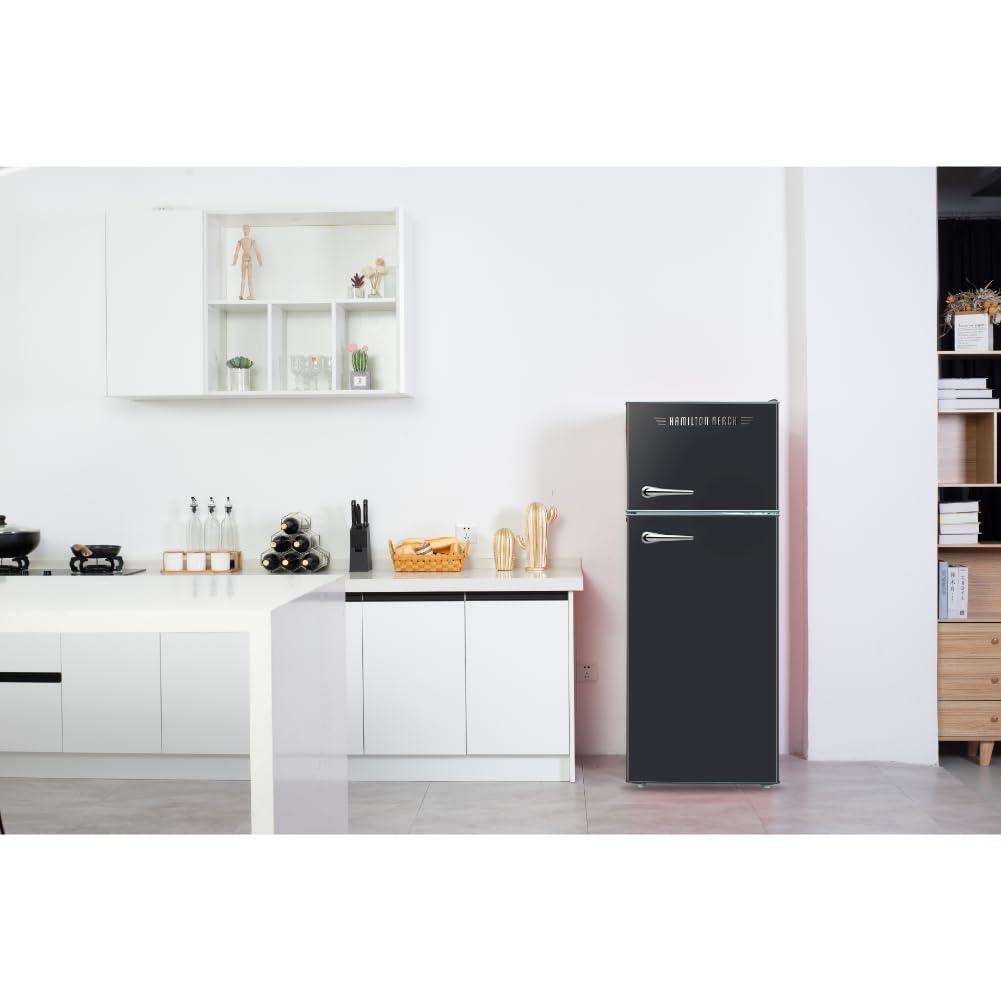 Hamilton Beach 7.5 Cu. Ft. Retro Top Freezer Refrigerator, Black