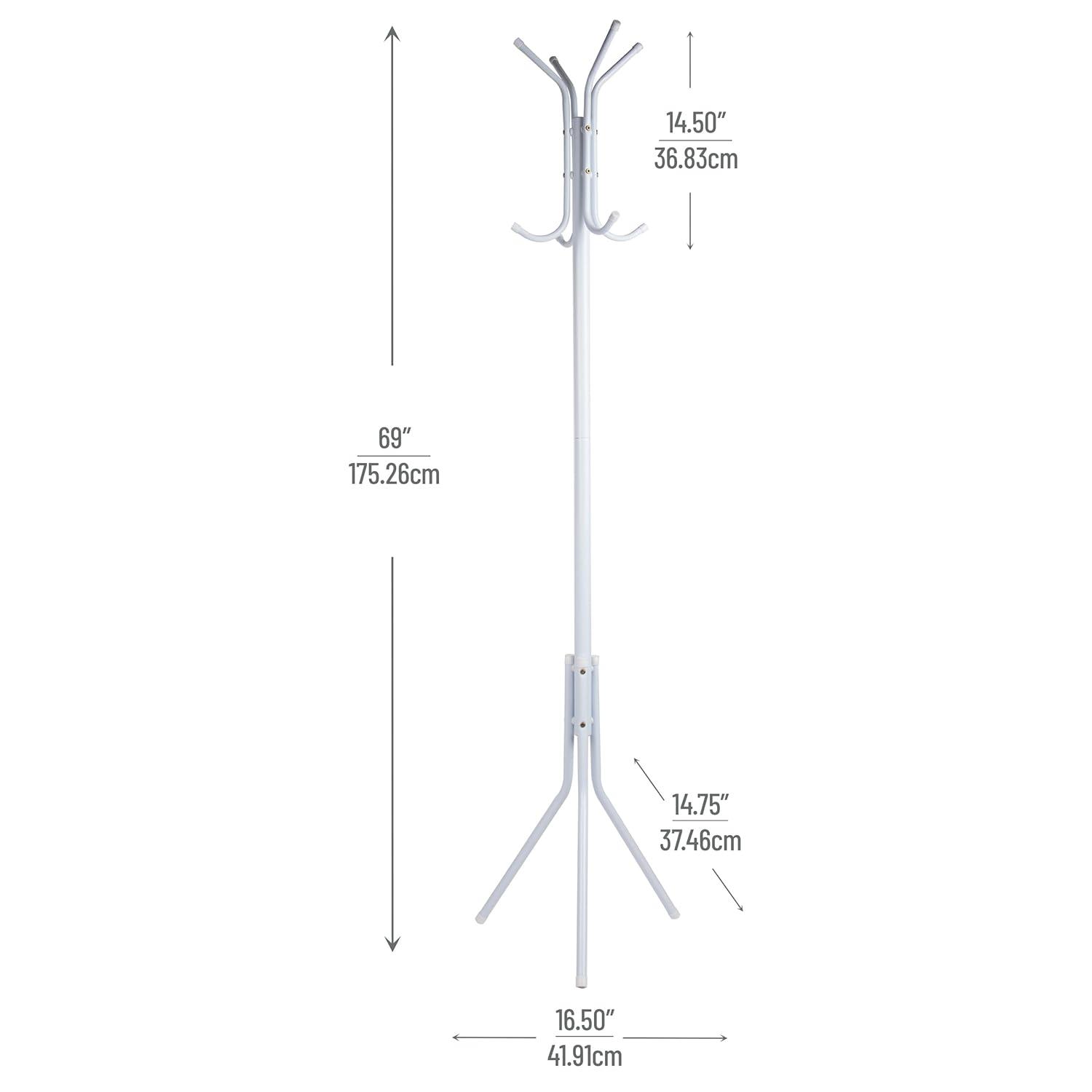 Mind Reader Mind Reader Coat Rack, Hall Tree, Freestanding, Coat Tree, Hat, Jacket, Purse, Metal, 14.75"L x 16.5"W x 69"H