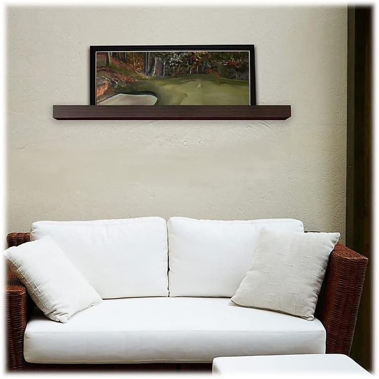 InPlace 48" Floating Shelf Wall Mounted Hidden Brackets Espresso: Modern Wood Composite, 17 lbs Capacity