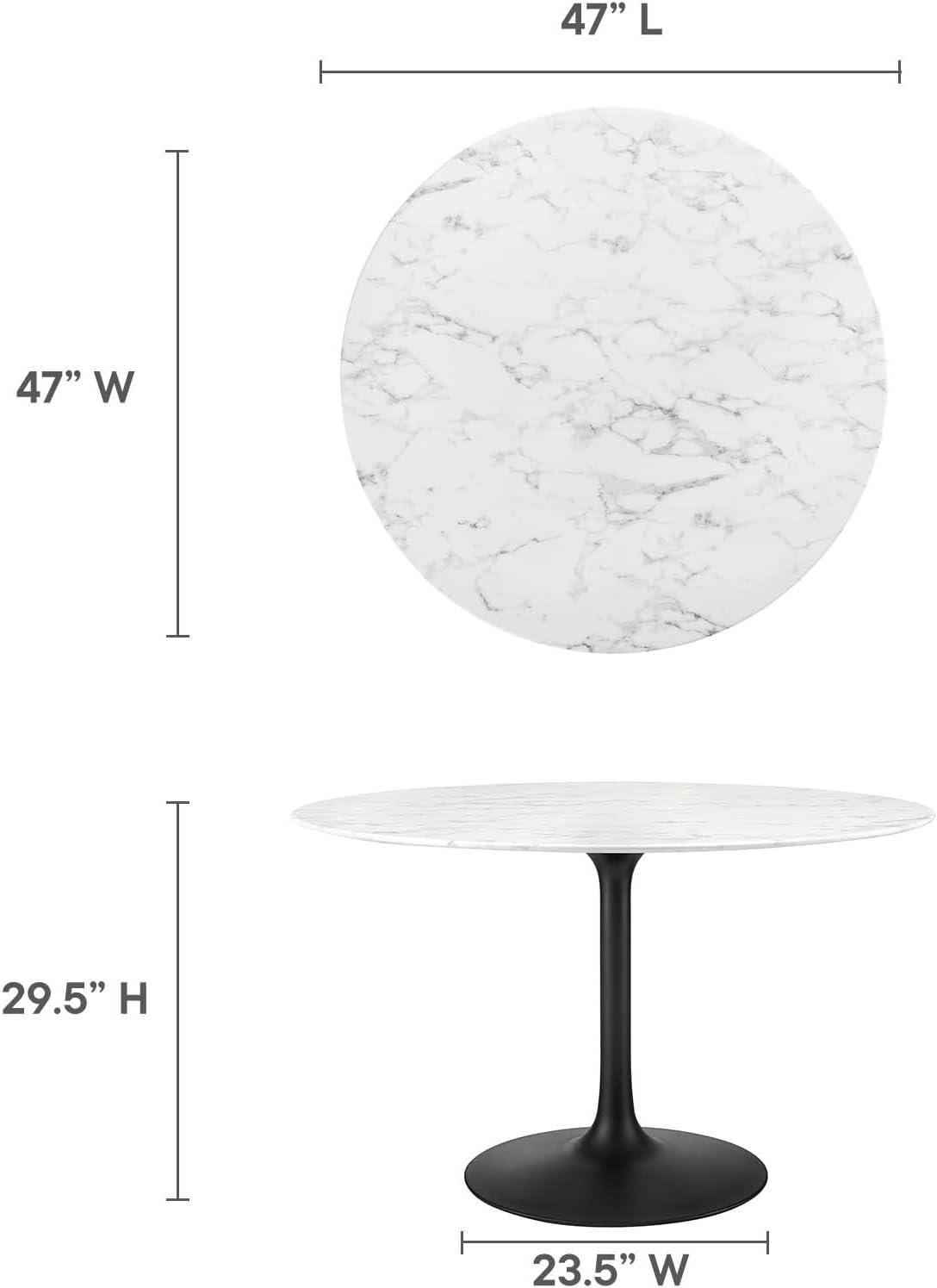 Modway Lippa Oval Artificial Marble Dining Table