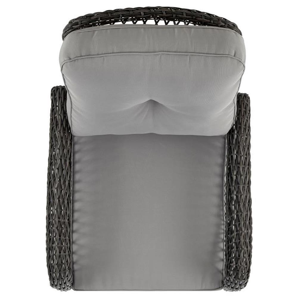 Furttuo Steel Rattan Outdoor Rocking Chair with Cushions