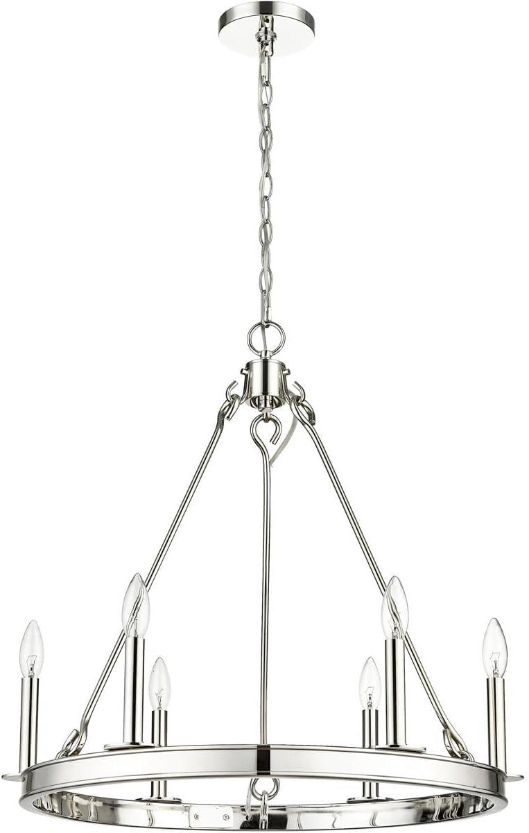 Z-Lite Barclay 6 - Light Dimmable Wagon Wheel Chandelier