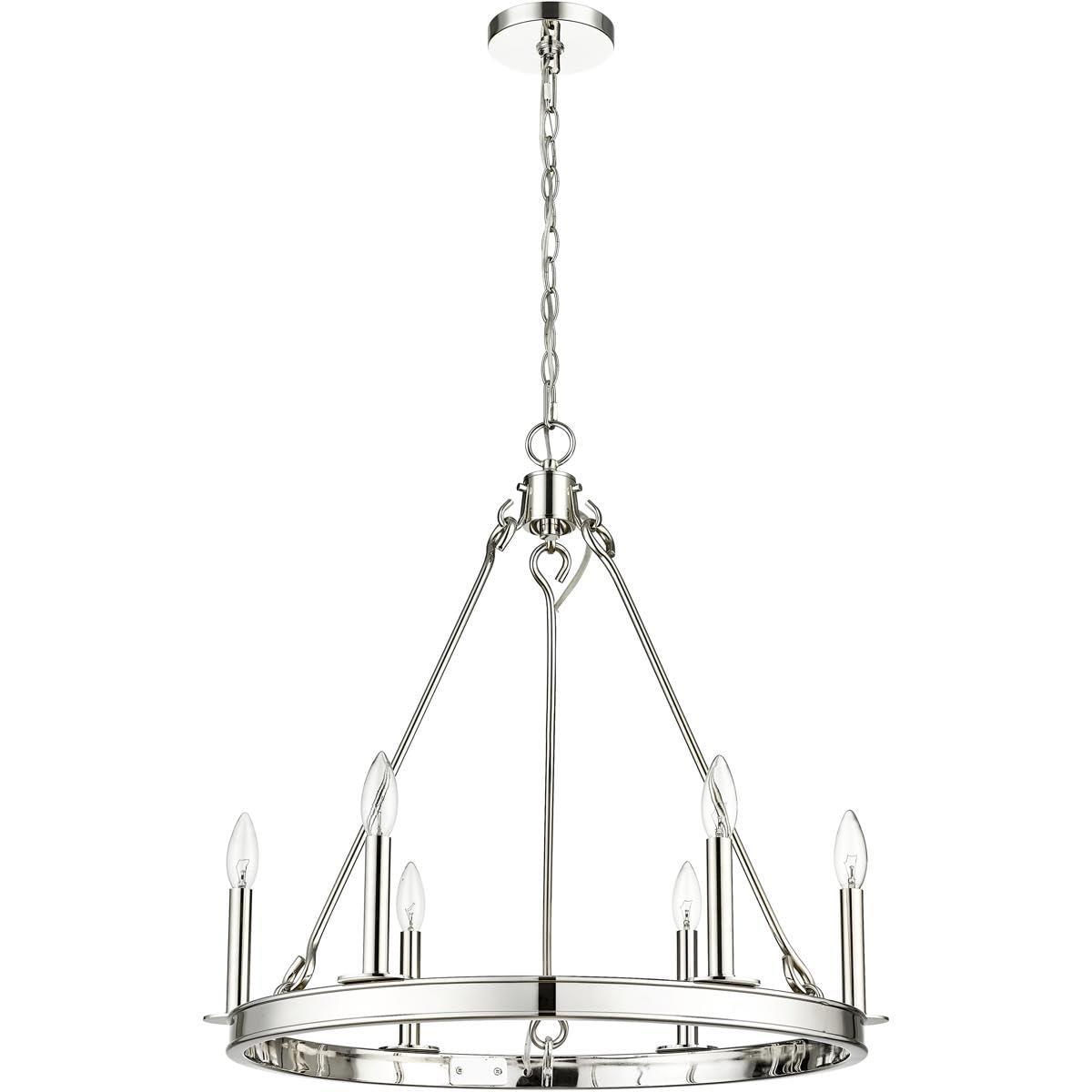 Z-Lite Barclay 6 - Light Dimmable Wagon Wheel Chandelier