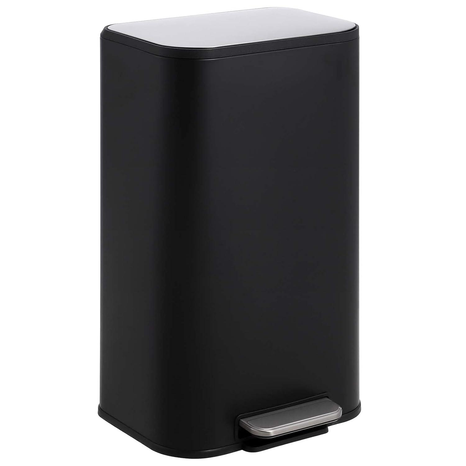 Sangdo Bathroom Trash Can, Small Step Waste Bin with Foot Pedal & Removable Inner Bucket