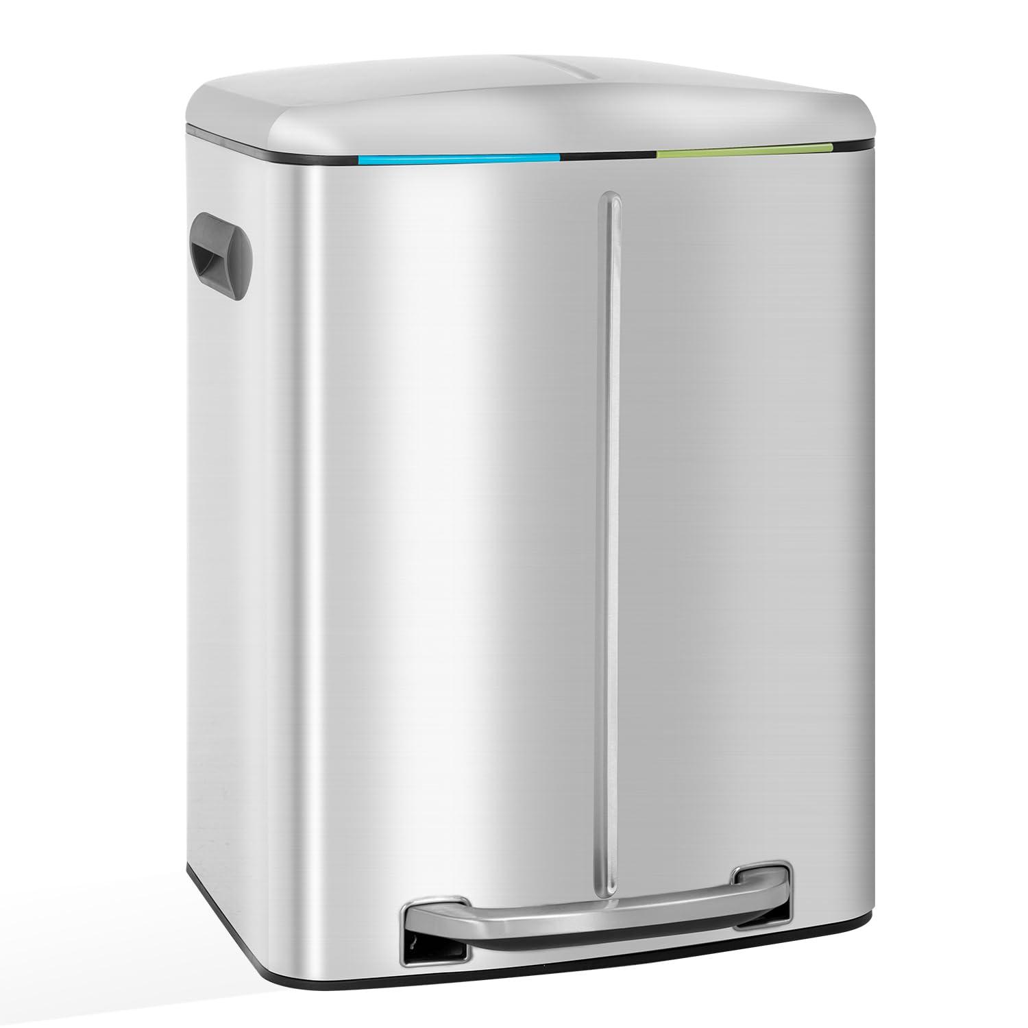 FDW Steel Step On Trash Can - 13 Gallons
