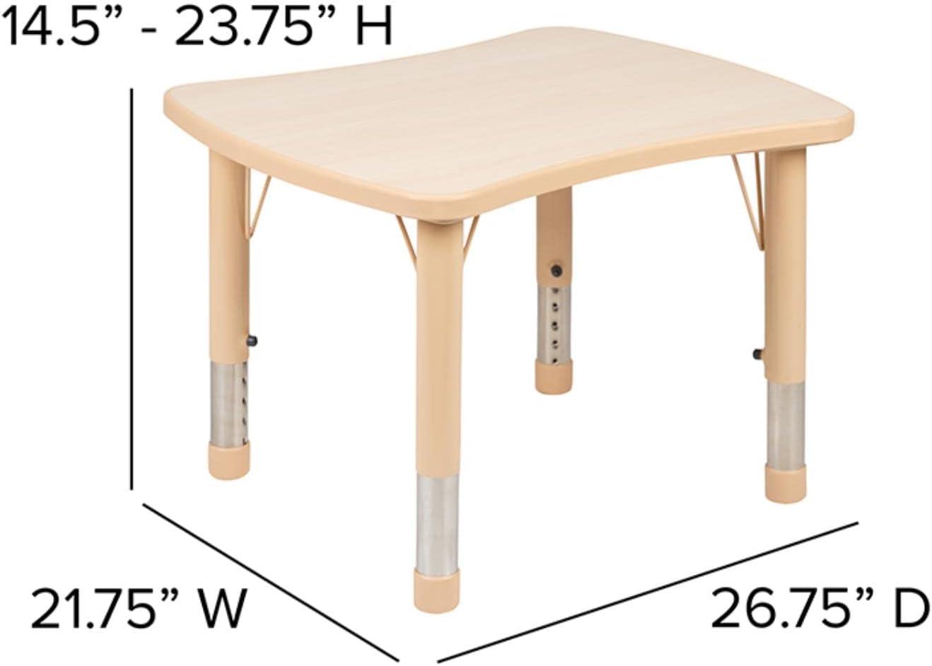 Goddard 22" x 27" Rectangular Plastic Height Adjustable Activity Table