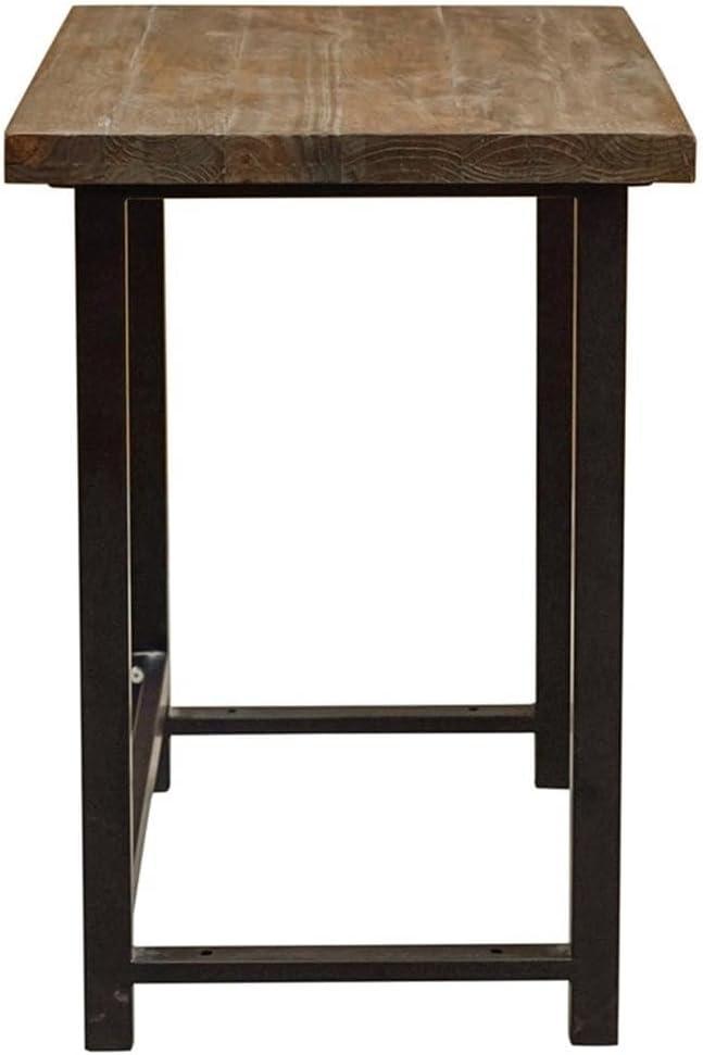 Alaterre Furniture Pomona Writing Desk Metal and Solid Wood Natural : Modern Style, No Storage, Spot Clean, 30" Height