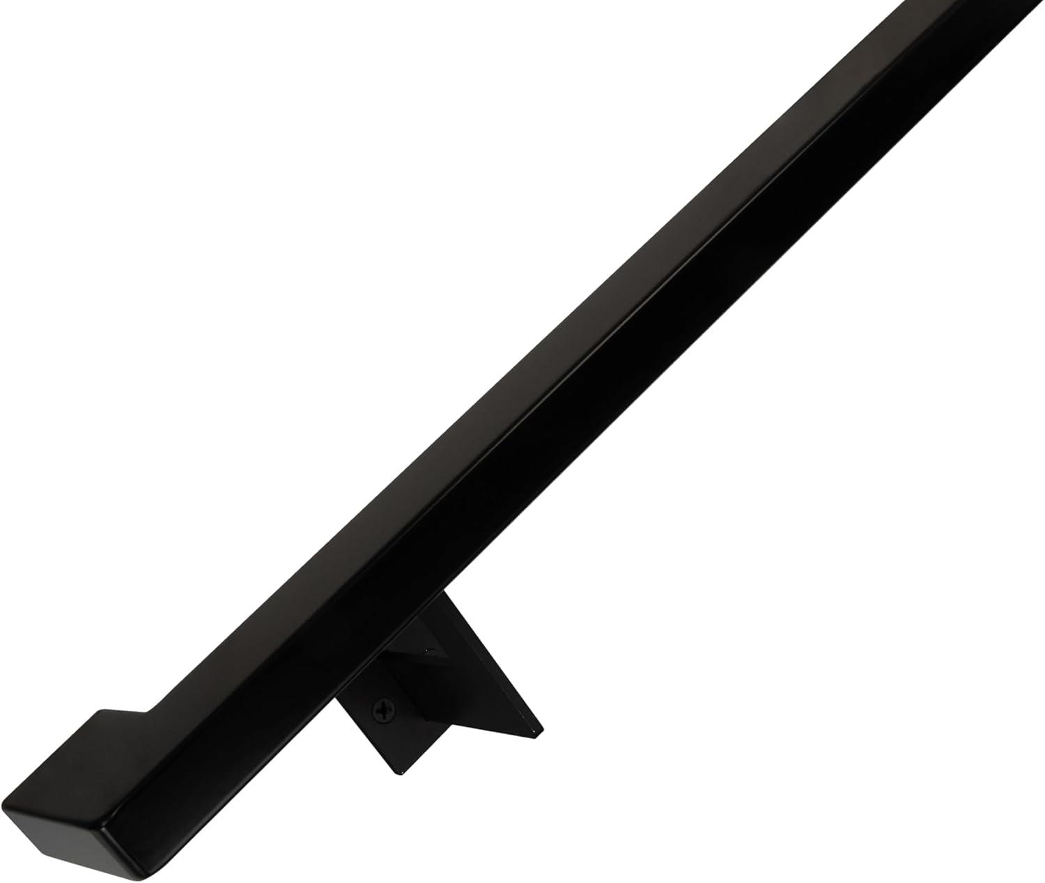 Concept Fusion 1100075 Urban Contemporary Handrail Grab Bar Kit, L Steel Brackets, Returns to Wall, Powder Coat