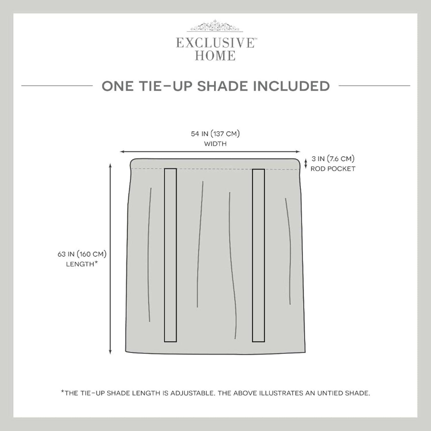 Amalgamated Textiles Exclusive Home Loha Light Filtering Rod Pocket Tie Up Shade