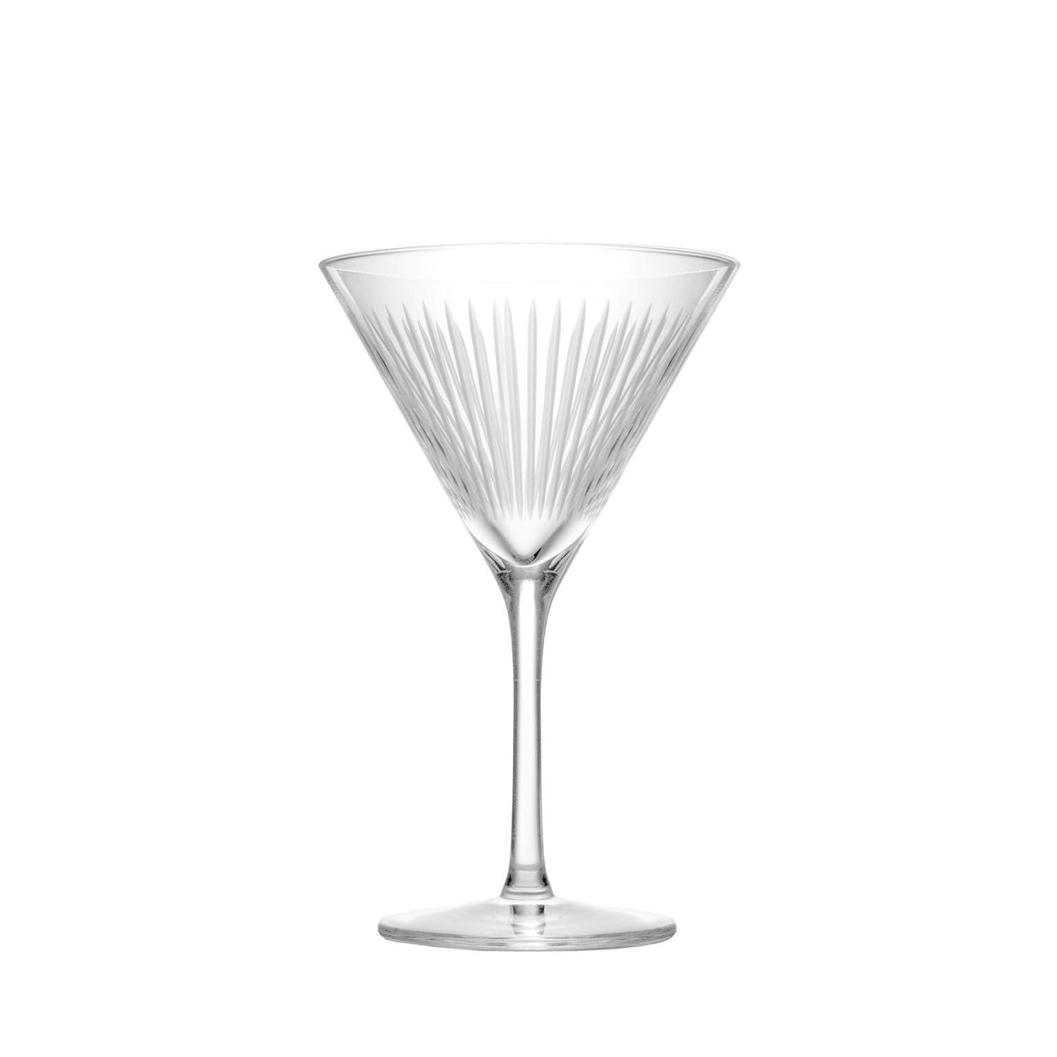 Elegant Crystal Clear Martini Glass Set with Long Stem, 8.5 oz