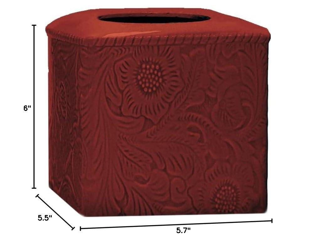HiEnd Accents Savannah Ceramic Floral Pattern Western Style Tissue Box Cover