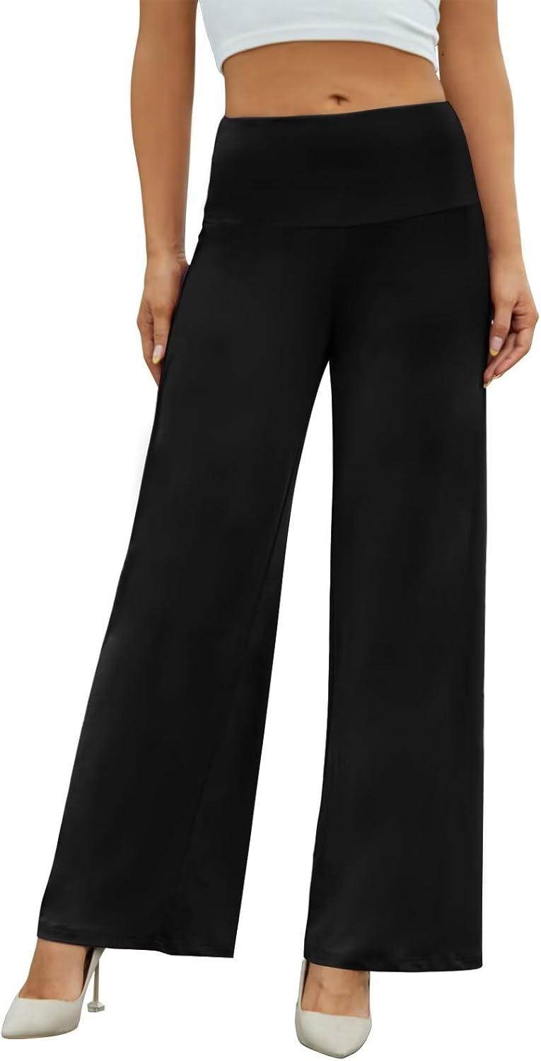 Arolina Women's Stretchy Wide Leg Palazzo Lounge Pants with Pockets Casual Comfy High Waist Palazzo Pants for Women Dressy