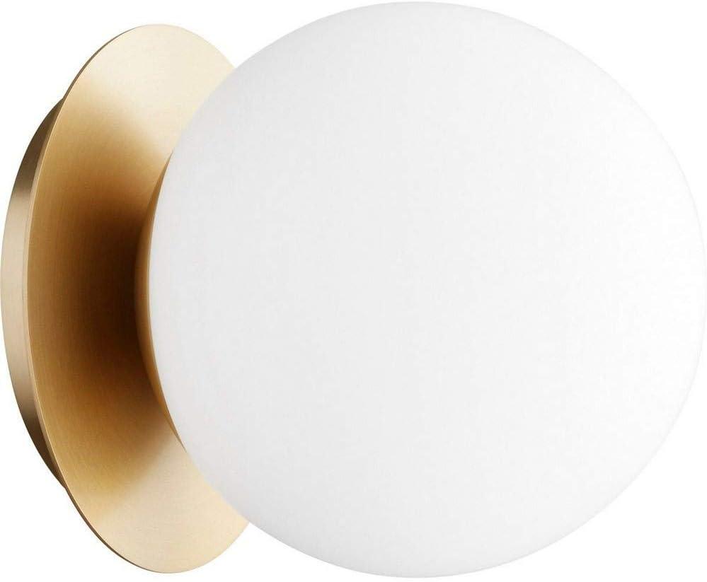339-1-80-Quorum Lighting-1 Light Wall/Flush Mount in Transitional style - 6 inches wide by 7 inches high-Aged Brass Finish