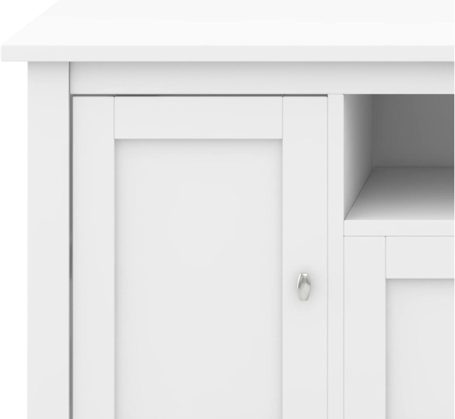 Simpli Home Warm Shaker 72"W Solid Wood TV Stand for TVs up to 80" with 4 Storage Cabinets and 2 Drawers