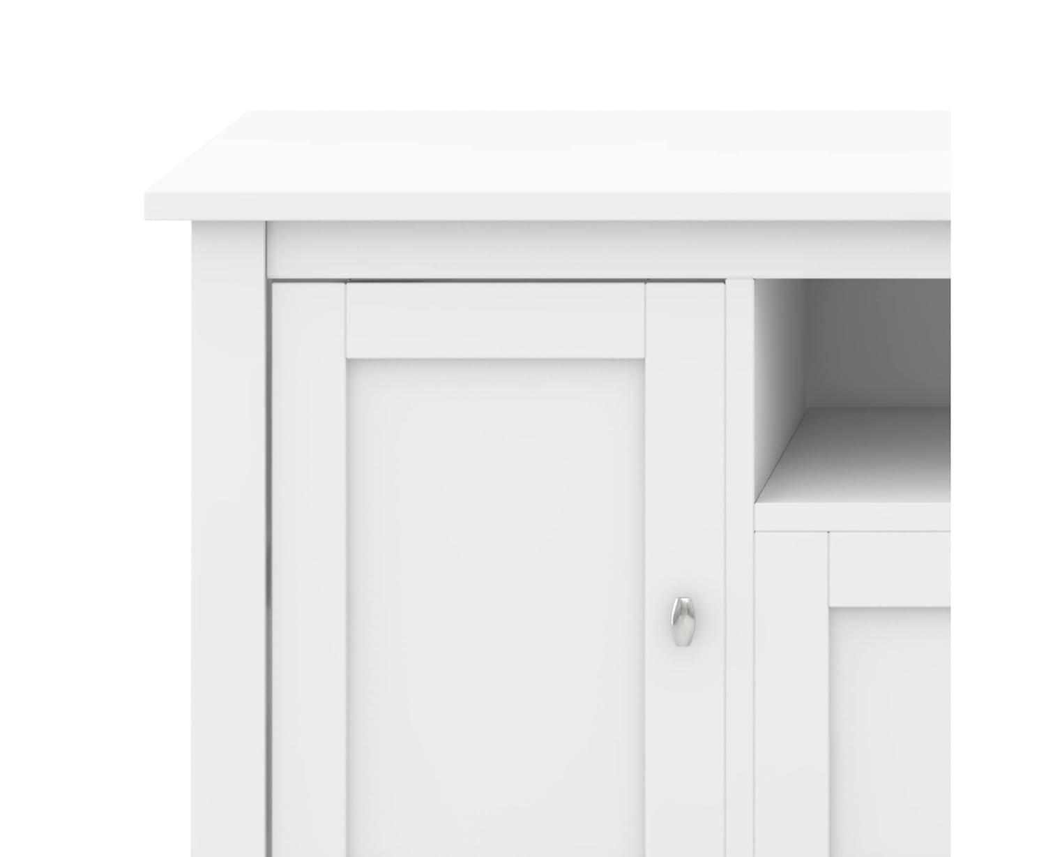 Simpli Home Warm Shaker 72"W Solid Wood TV Stand for TVs up to 80" with 4 Storage Cabinets and 2 Drawers